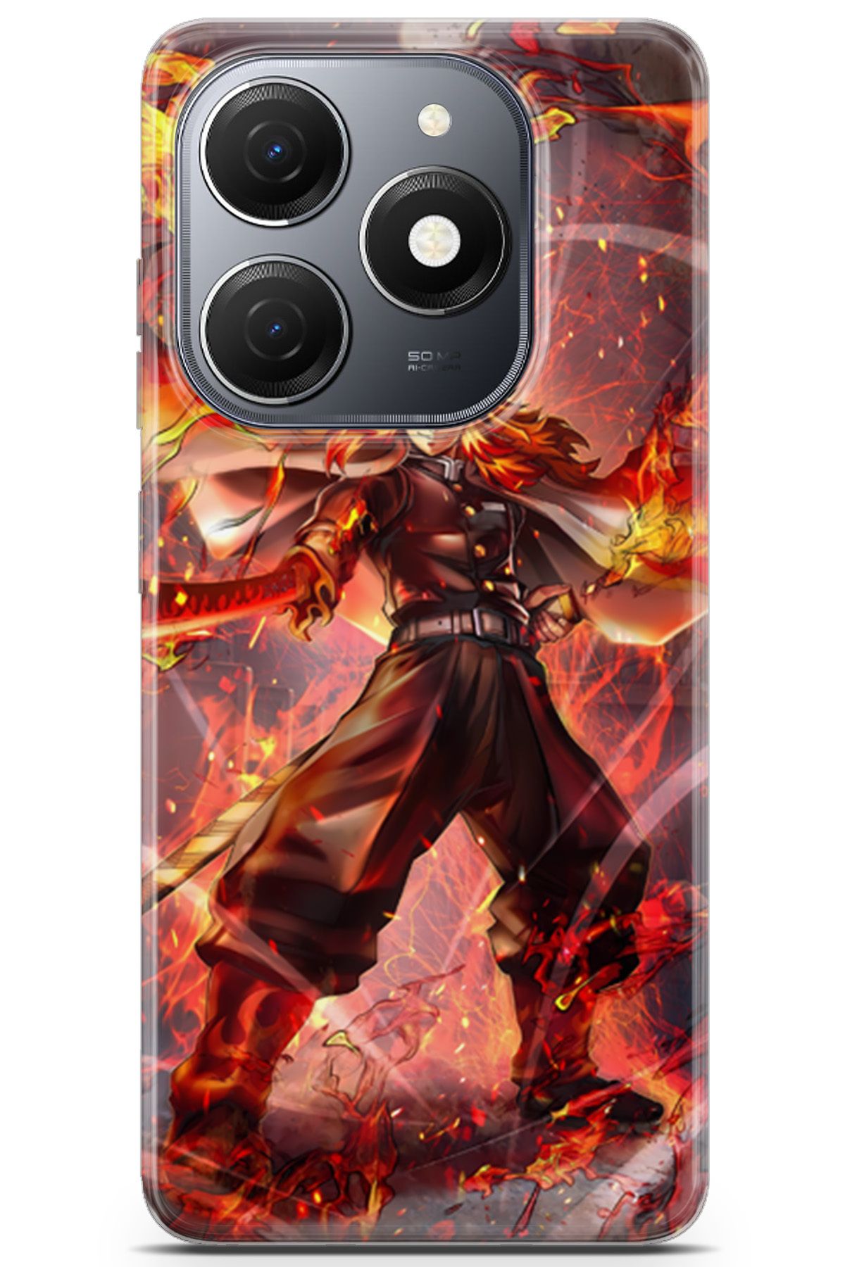 Kordilya Tecno Spark 20 uyumlu Manga 40 HD Desenli Kyojuro Rengoku Slayer