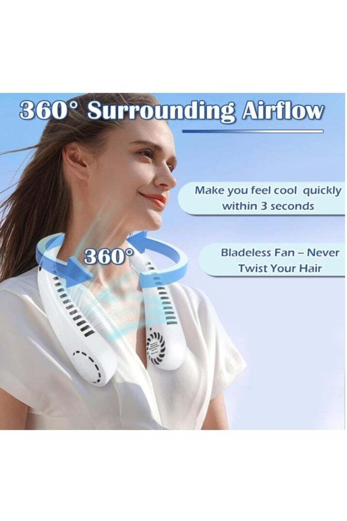 Denx-Neck Cooling Fan With A Comfortable And Mobile Design With 360 -Degree Modification Feature 5