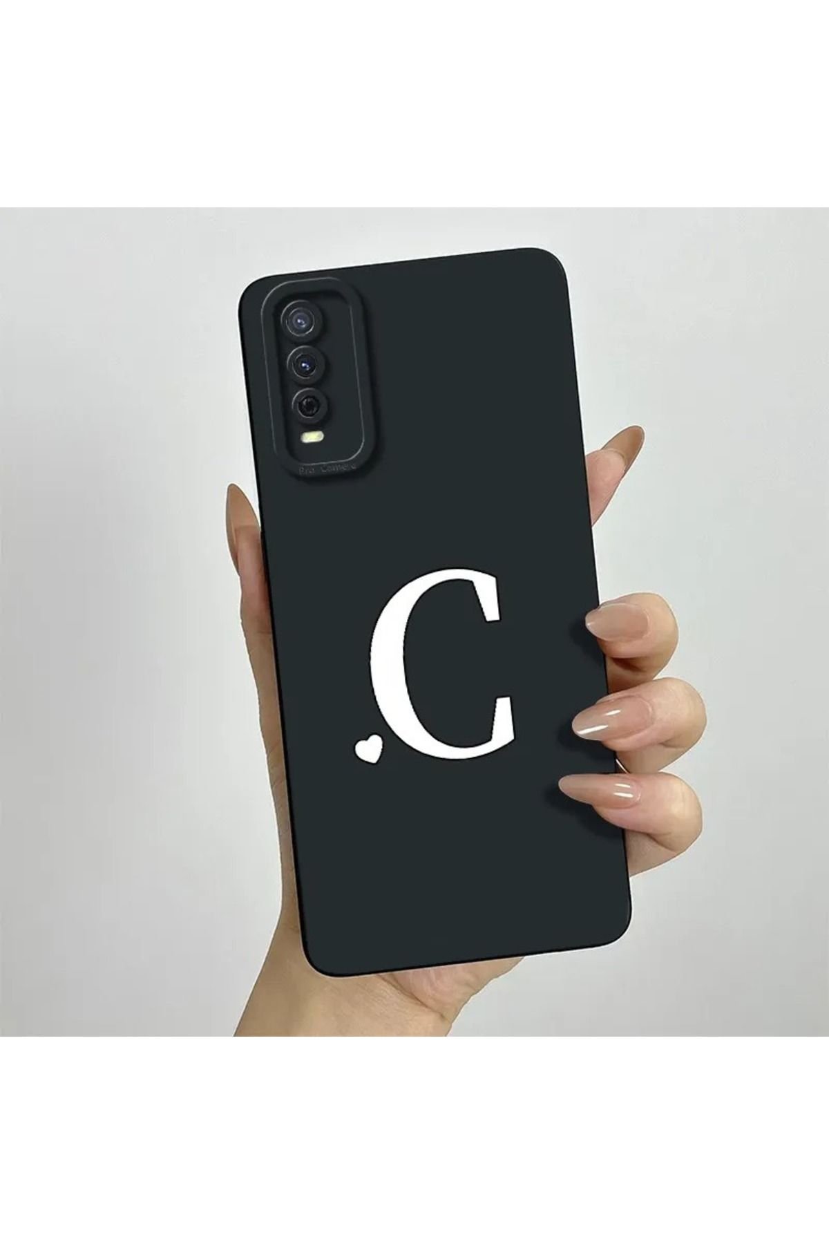 Rotaks Vivo Y11S - Y20 - Y20S Uyumlu Harfli Taç Baskılı Kişiye Özel Silikon Telefon Kılıfı - C