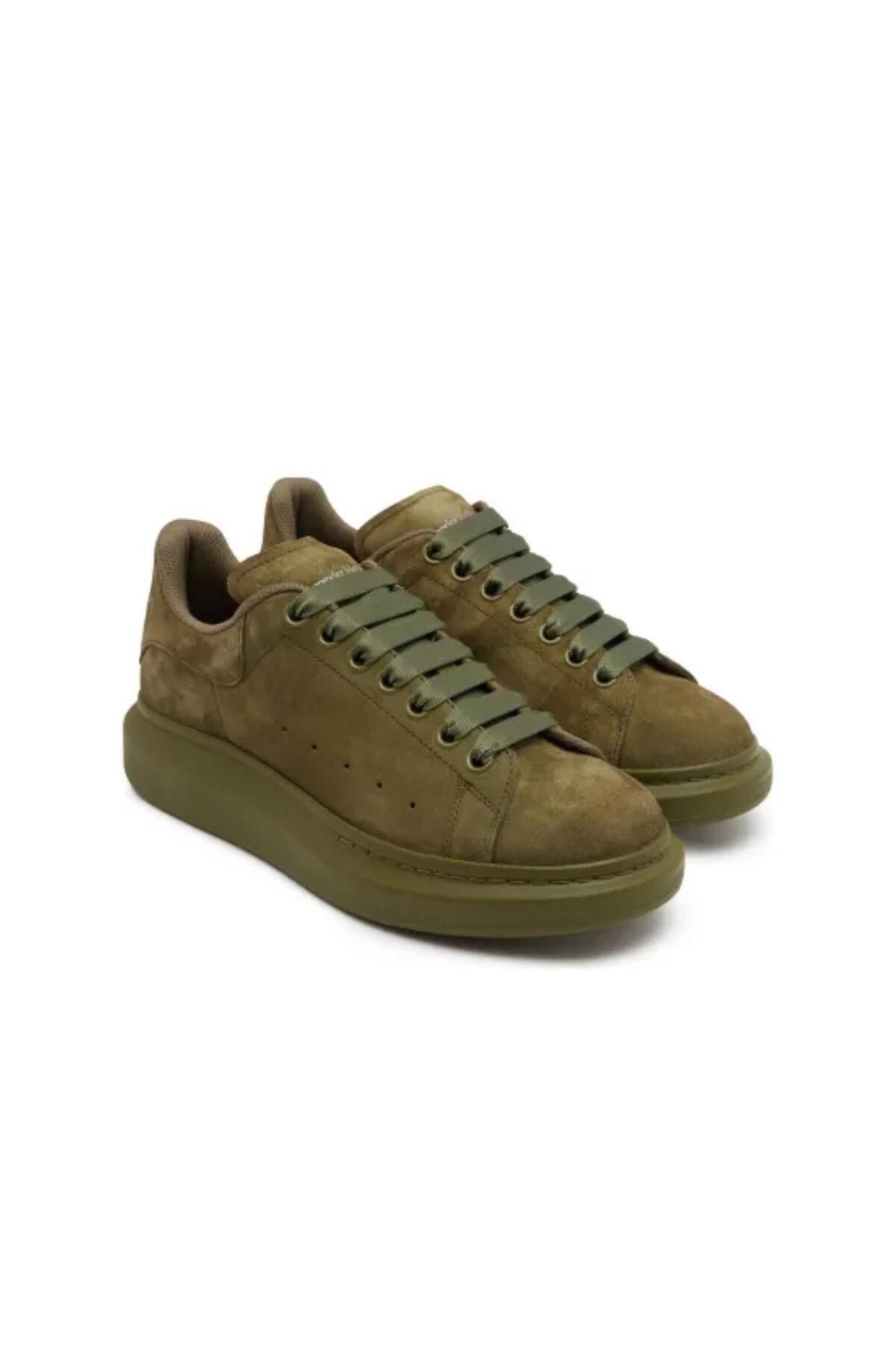ALEXANDER MCQUEEN Oversized Yeşil Erkek Deri Sneaker