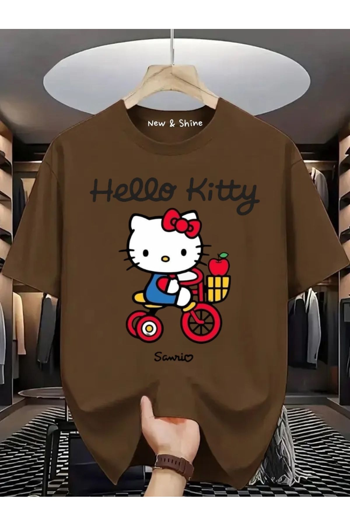 New Shine Hello Kitty Baskılı Oversize T-Shirt
