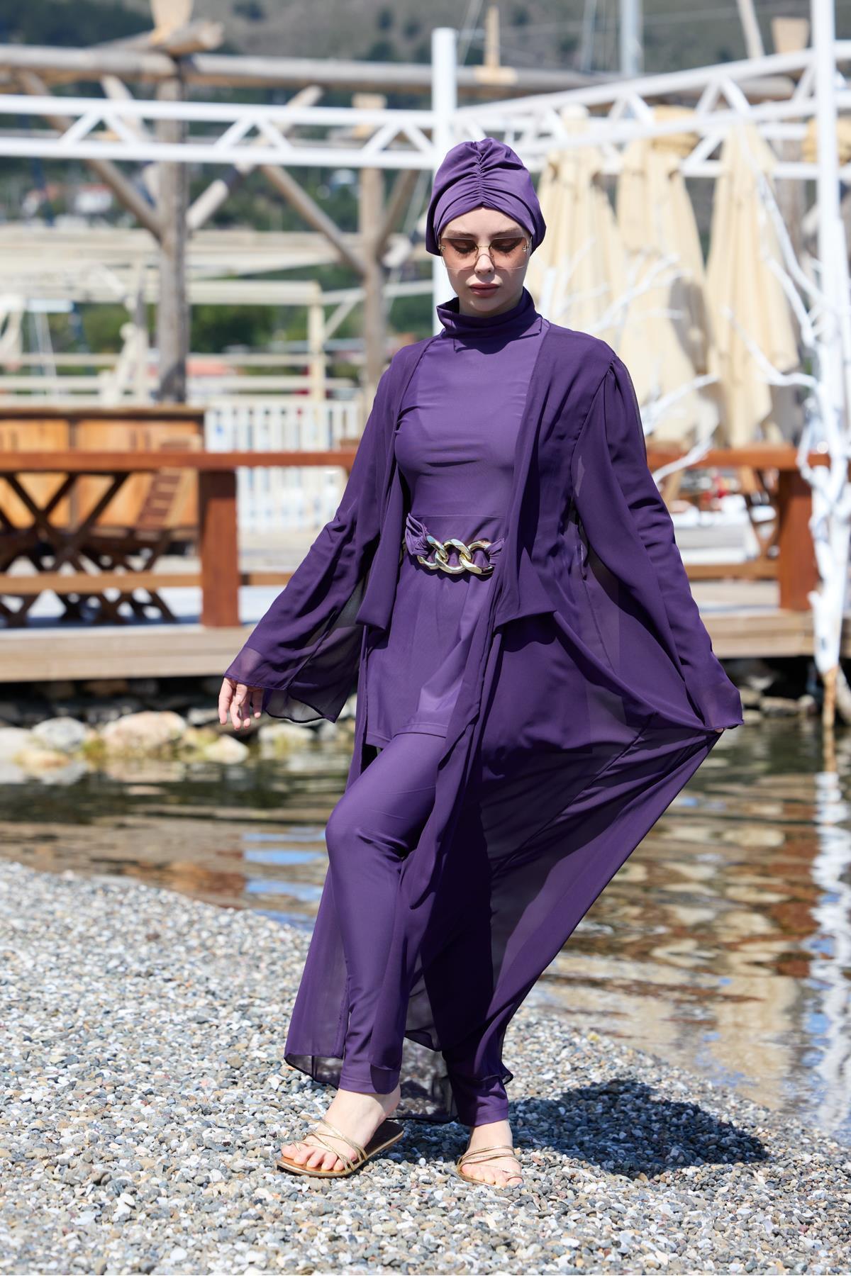 NS Tasarım Tesettür Mayo LAURA MOR PAREO