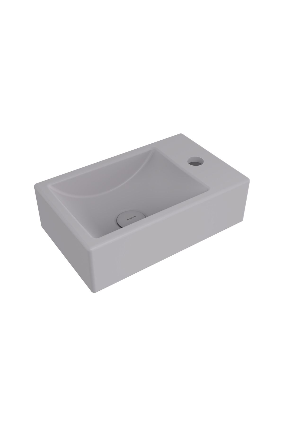 Bocchi Milano Dar Sağ Lavabo 37 Cm Mat Gri 1419-006-0126