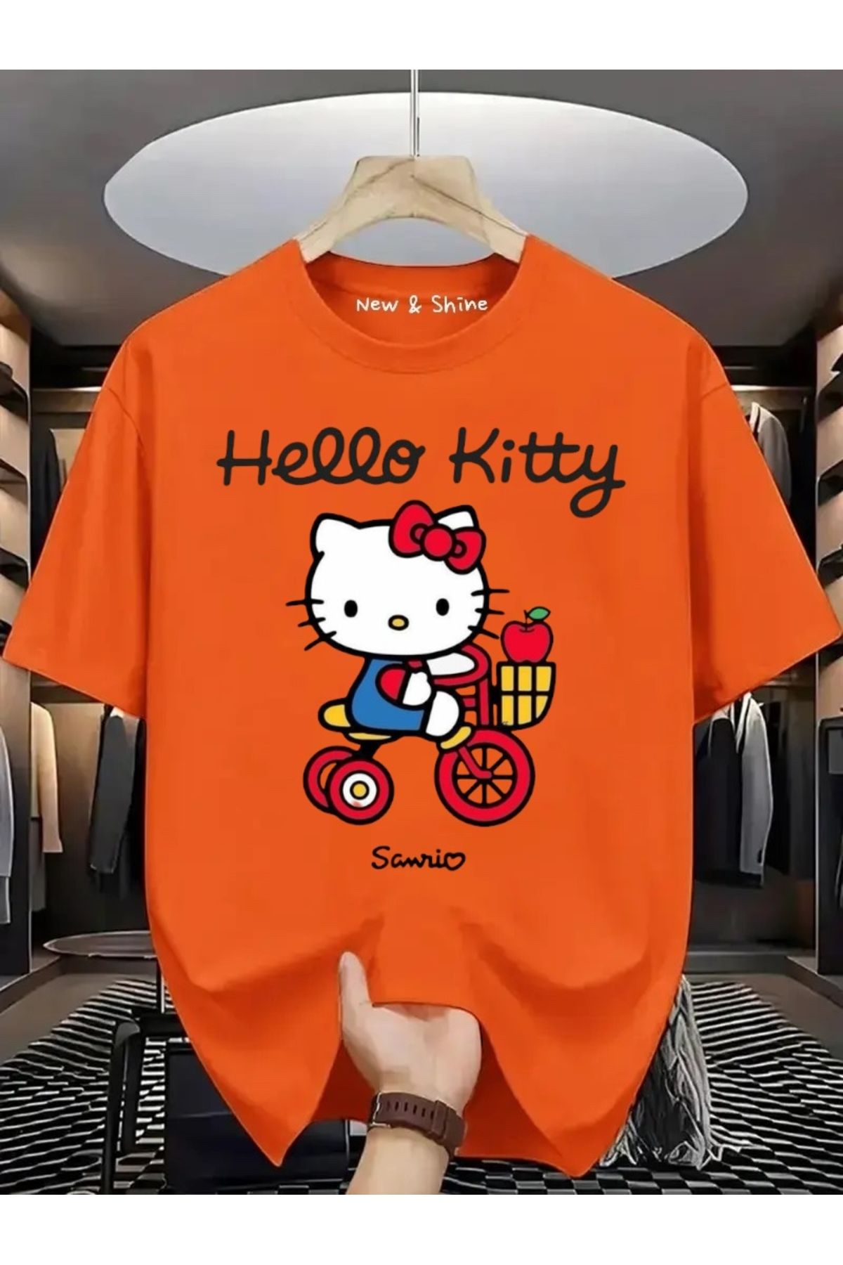 New Shine Hello Kitty Baskılı Oversize T-Shirt