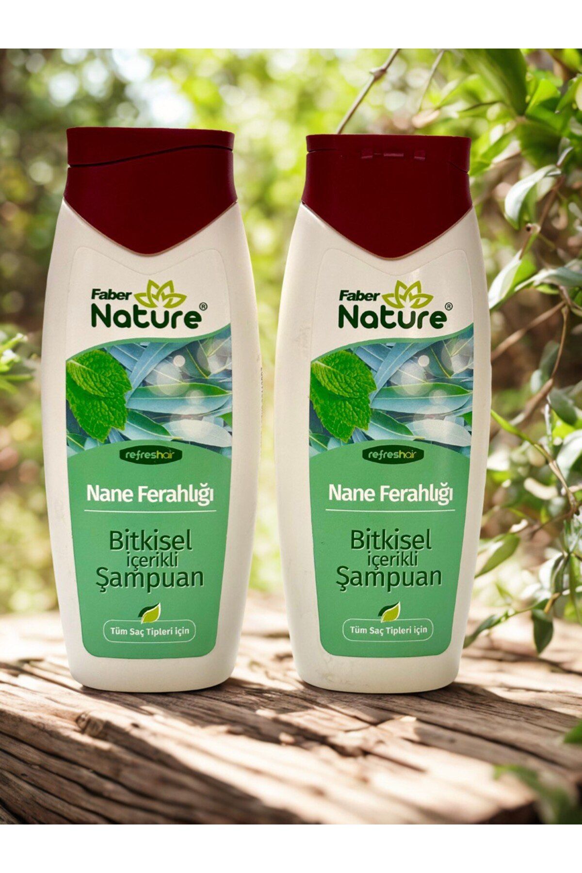 Faber Nature Refresh Hair Nane Ferahlığı - Bitkisel Esaslı Saç Şampuanı 400 ml*2li Set