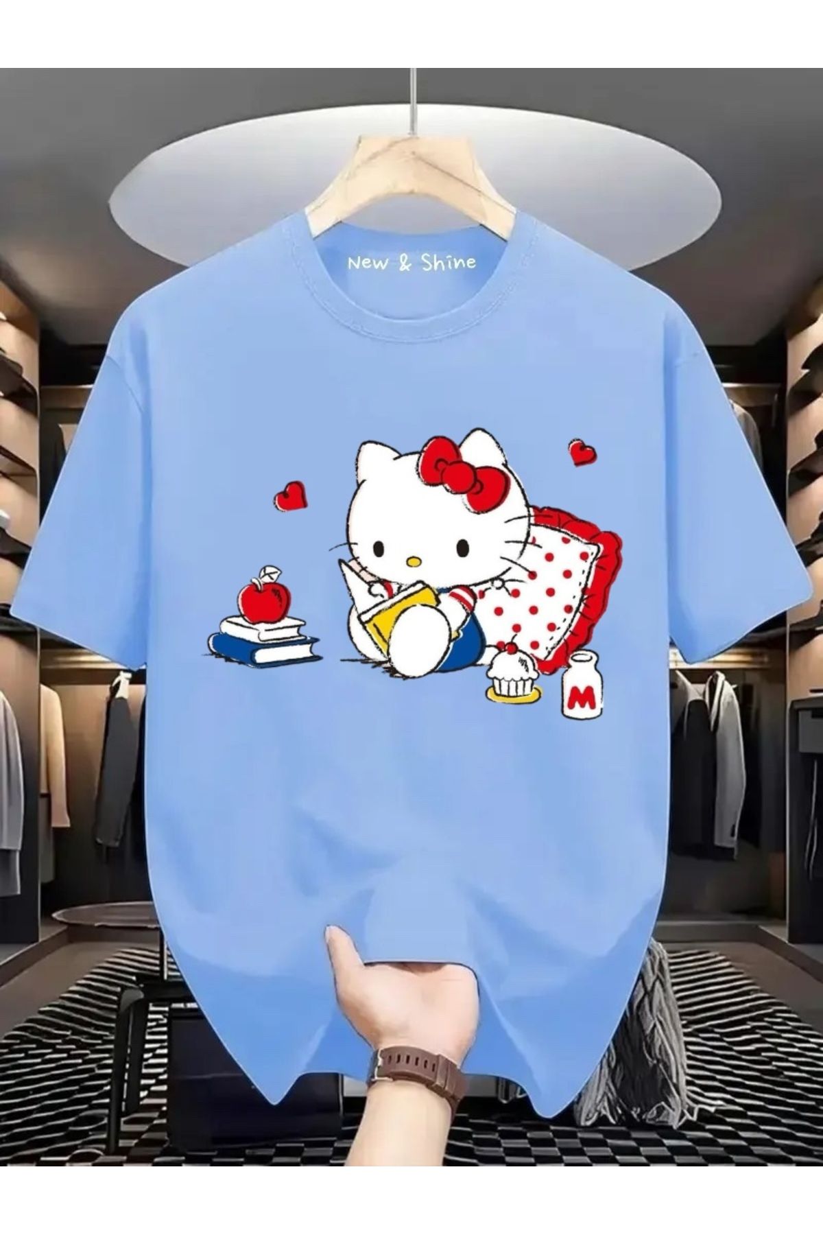 New Shine Hello Kitty Baskılı Oversize T-Shirt