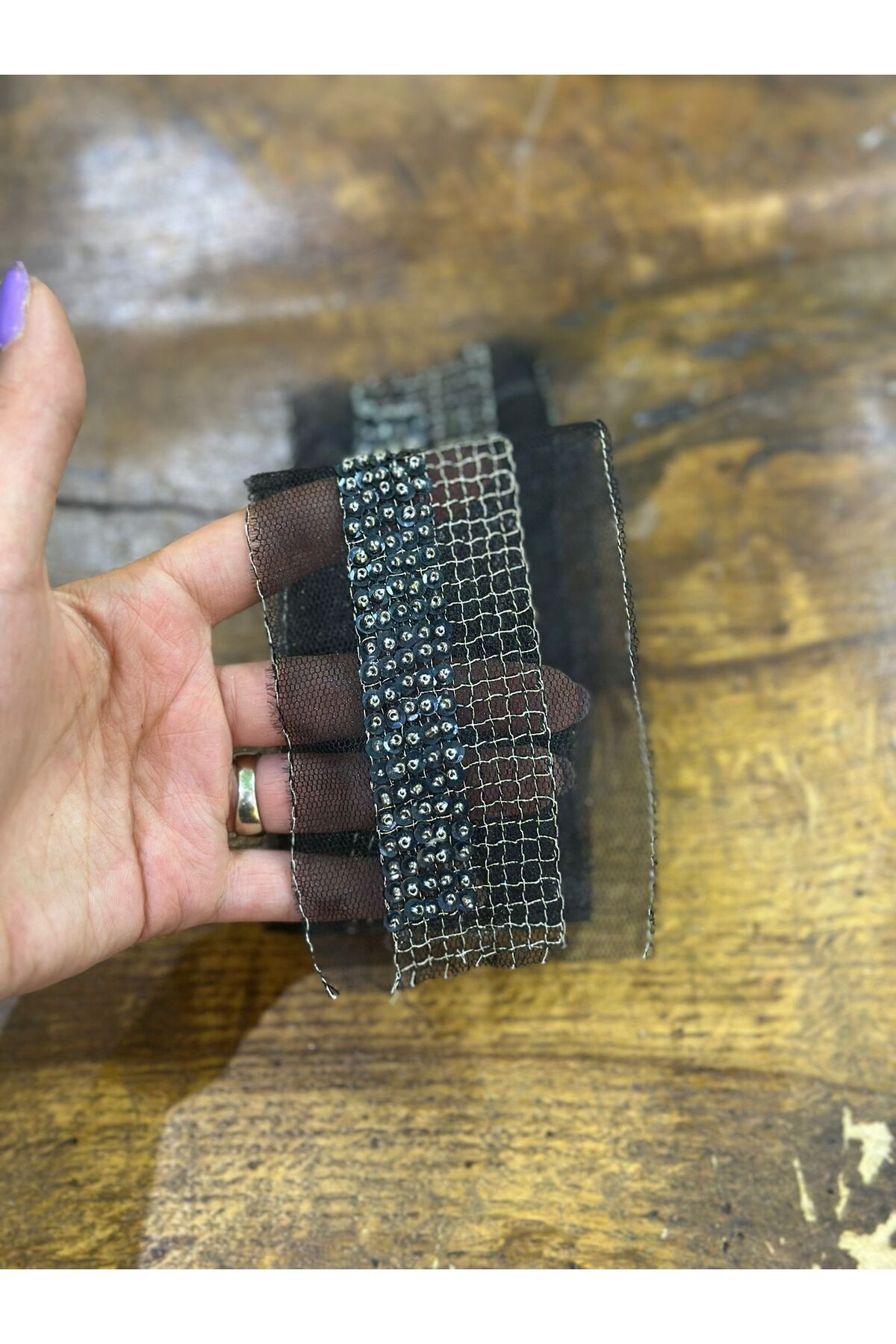 Gönülden Tasarım BONCUK İŞLEME ARMA DİKİŞ APLİKE 42X4 CM
