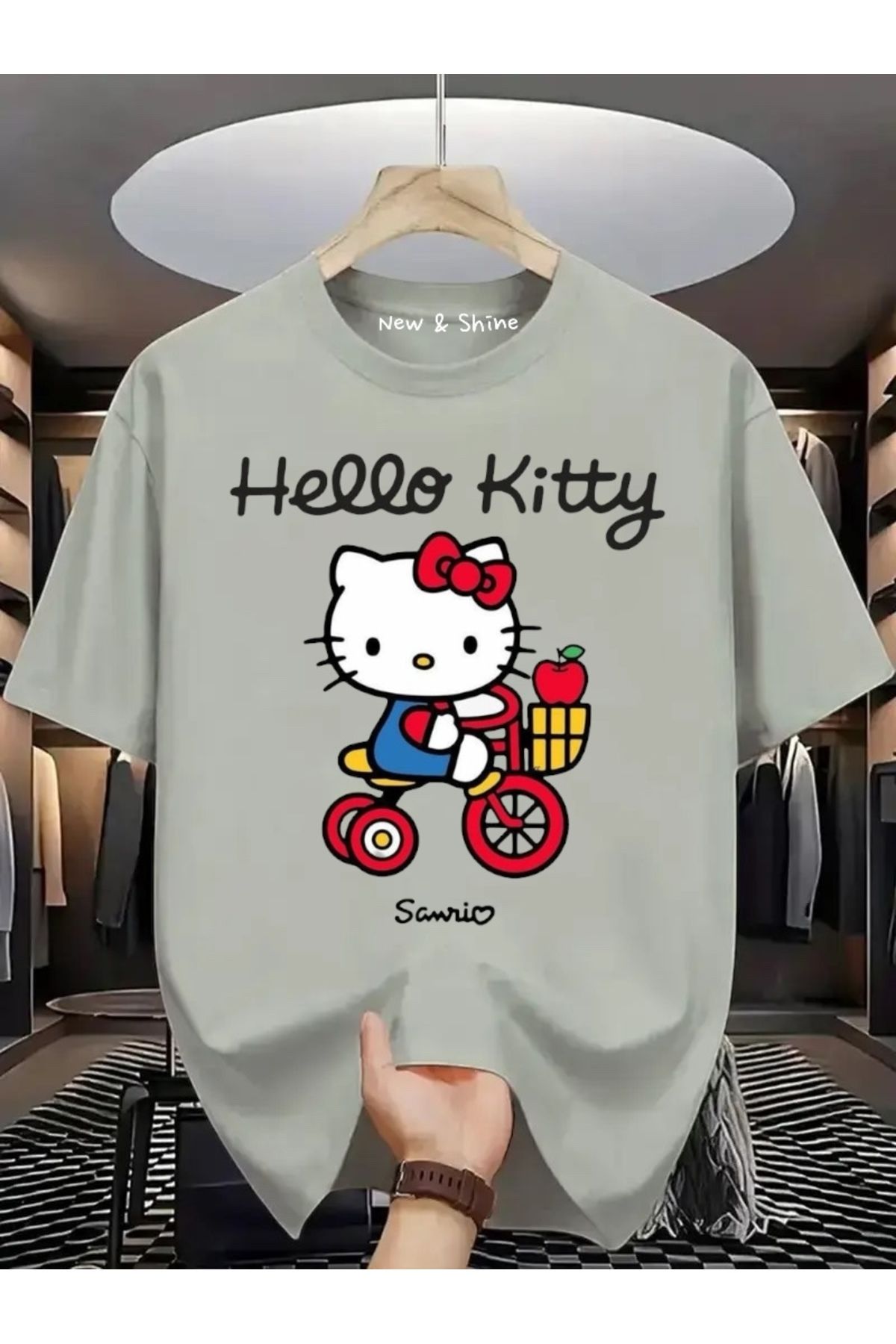 New Shine Hello Kitty Baskılı Oversize T-Shirt