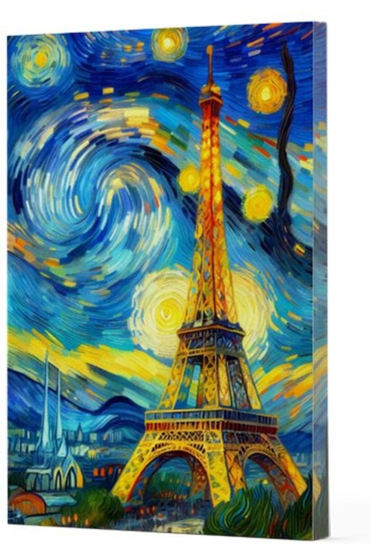Destek Yayınları Van Gogh 9 Eyfel Kulesi Çizgili Yan Boyamalı Defter