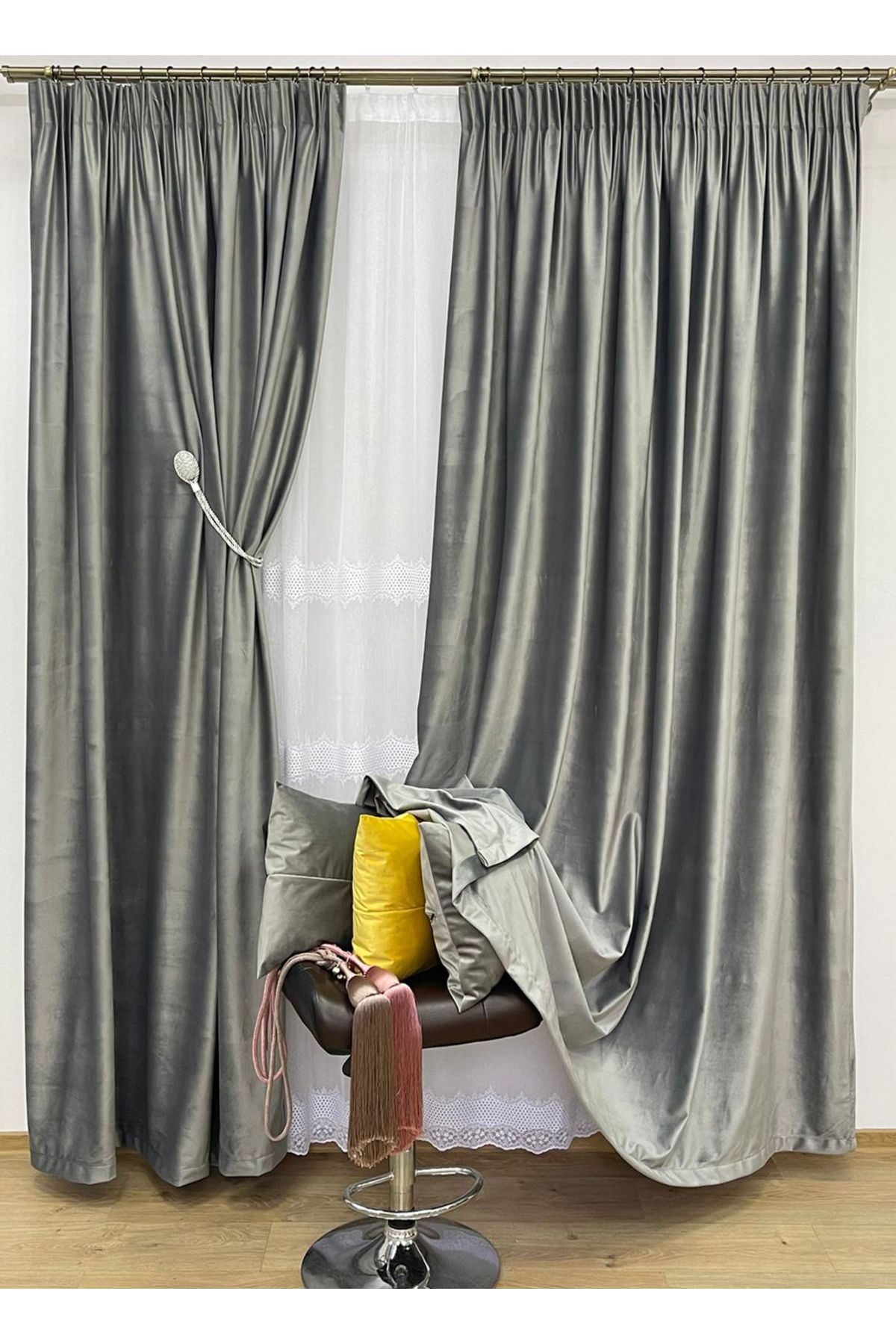 Liz Line Set Doua Draperii Catifea, Cu Bride Si Rejansa Lata, "velvet Lux" By Liz Line, 2x300x245- - 300 x 245