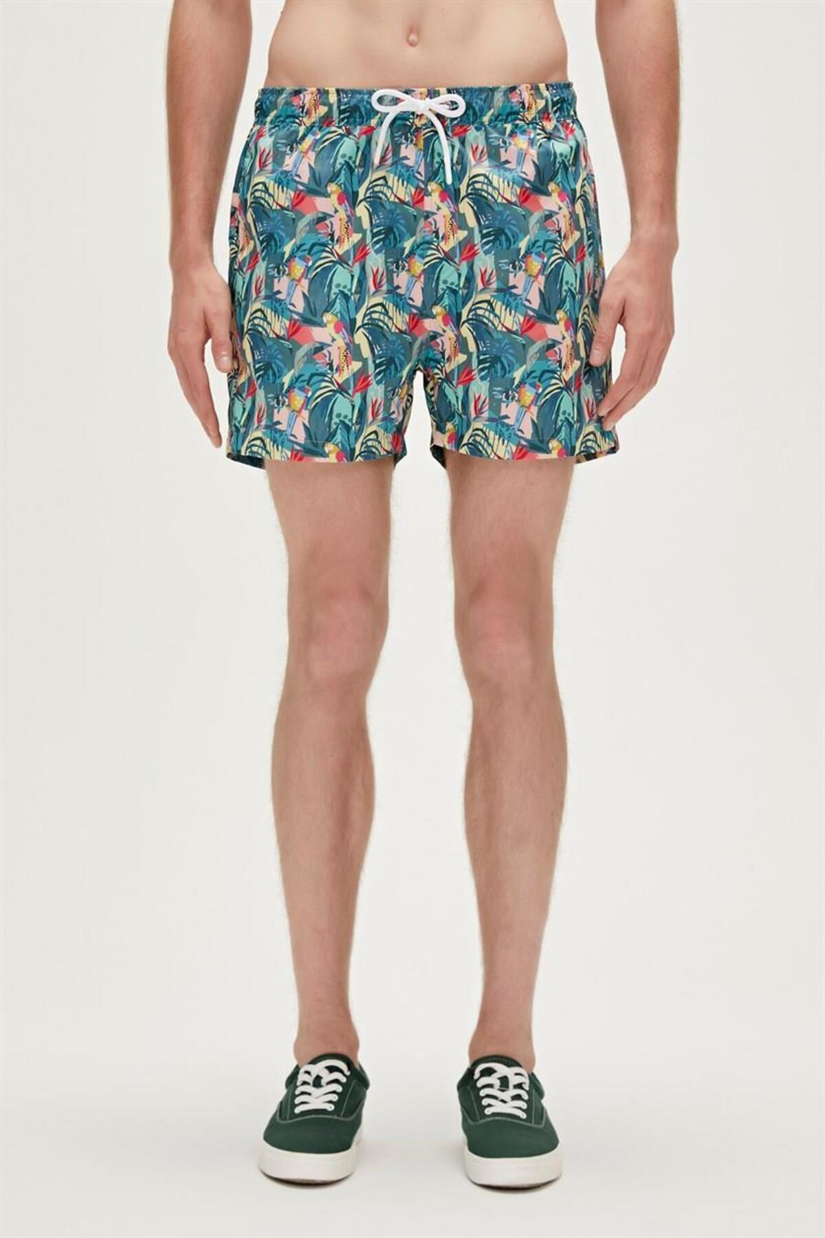 Bad Bear 23.01.09.006-C09 Parrot Erkek Deniz Şortu Yeşil