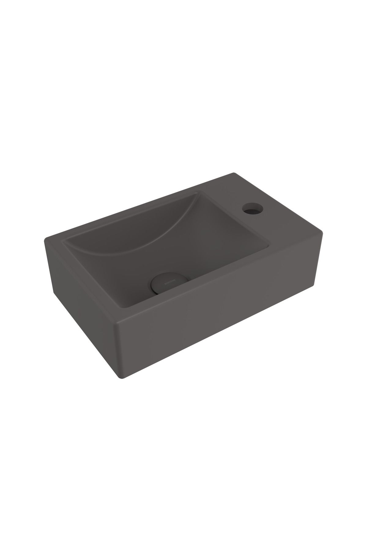 Bocchi Milano Dar Sağ Lavabo 37 Cm Mat Antrasit 1419-020-0126