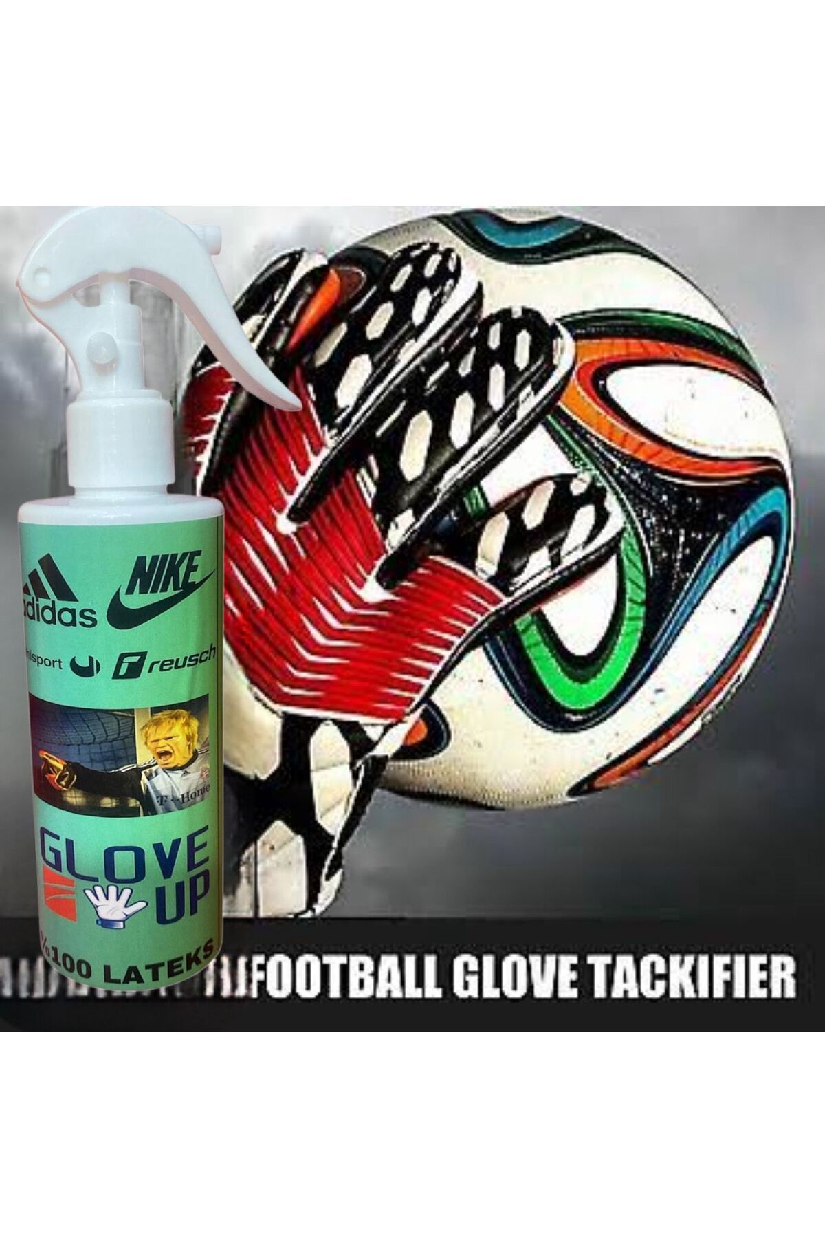 glove GLV Yeni Kaleci Eldiveni Yapışkan Spreyi %100 Lateks