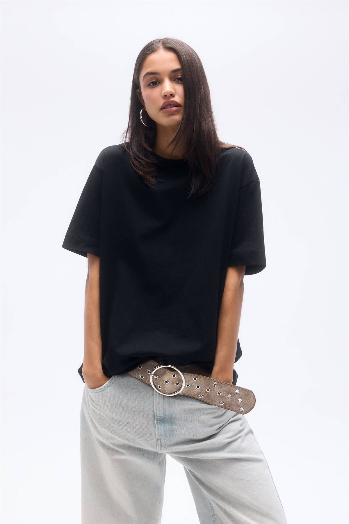 JANSO GROUP Basic kısa kollu oversize t-shirt