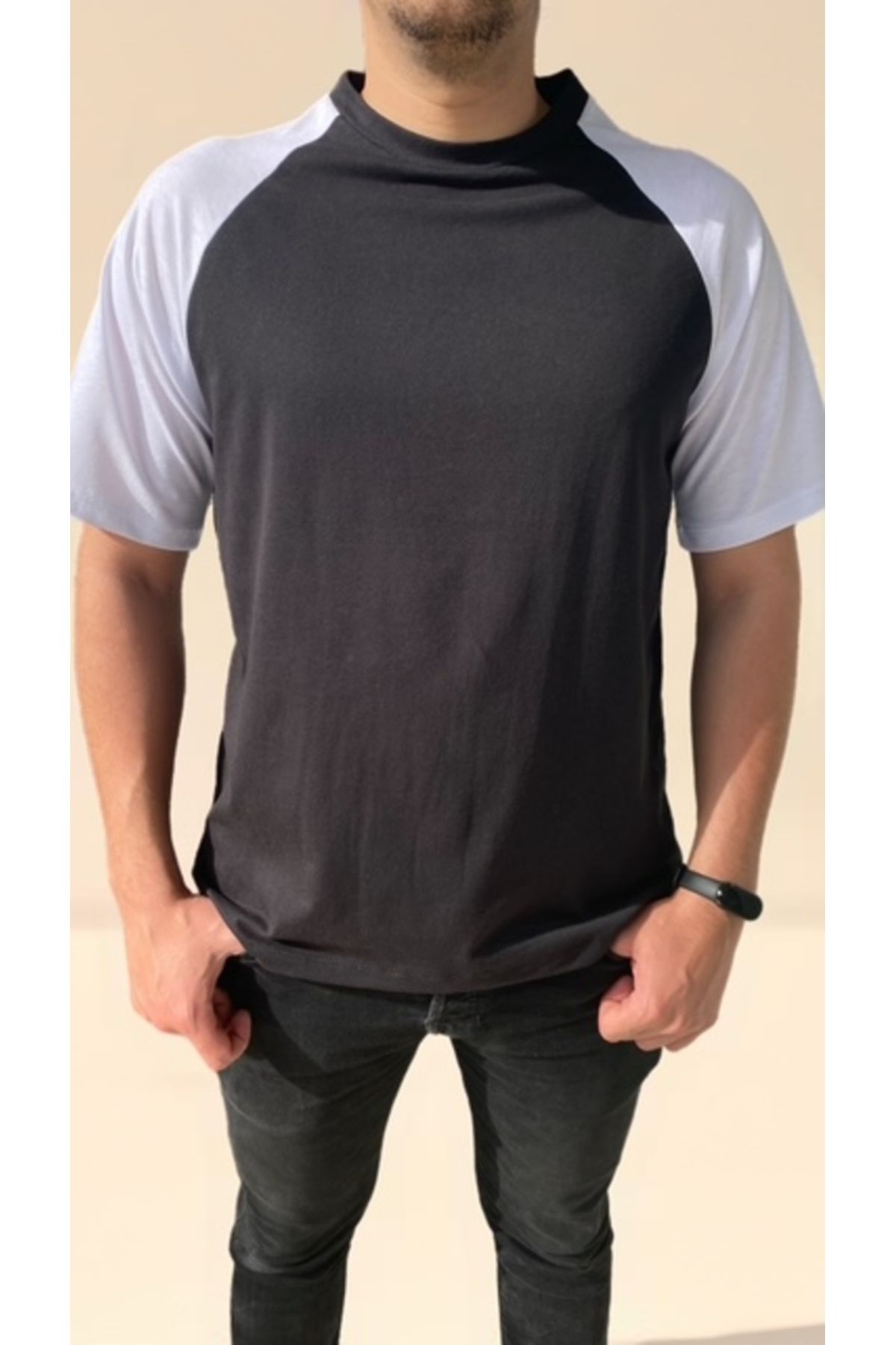 ORTAKÇA Siyah Reglan Kol T-shirt