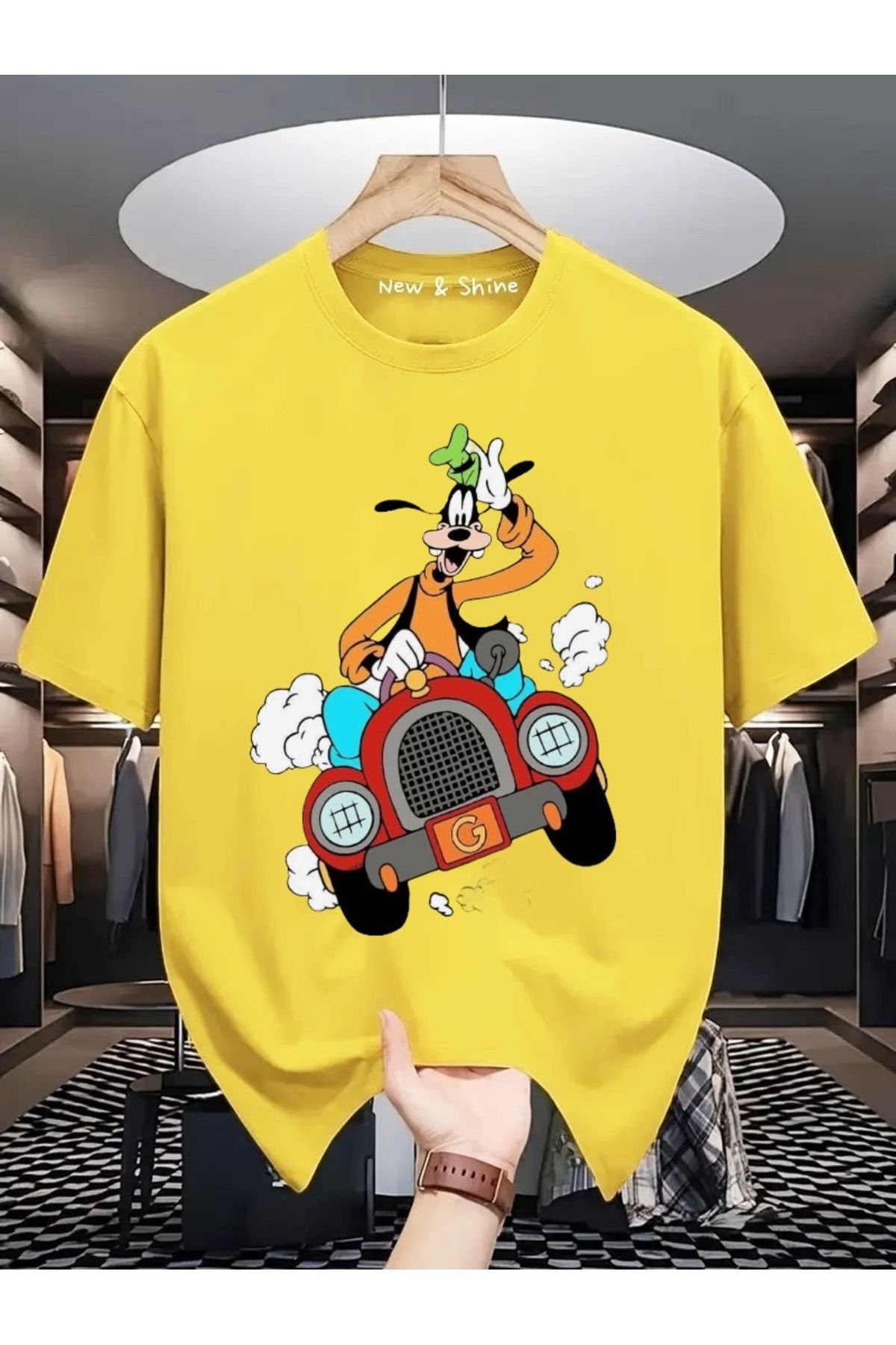 New Shine Goofy Baskılı Büyük Beden Oversize T-Shirt