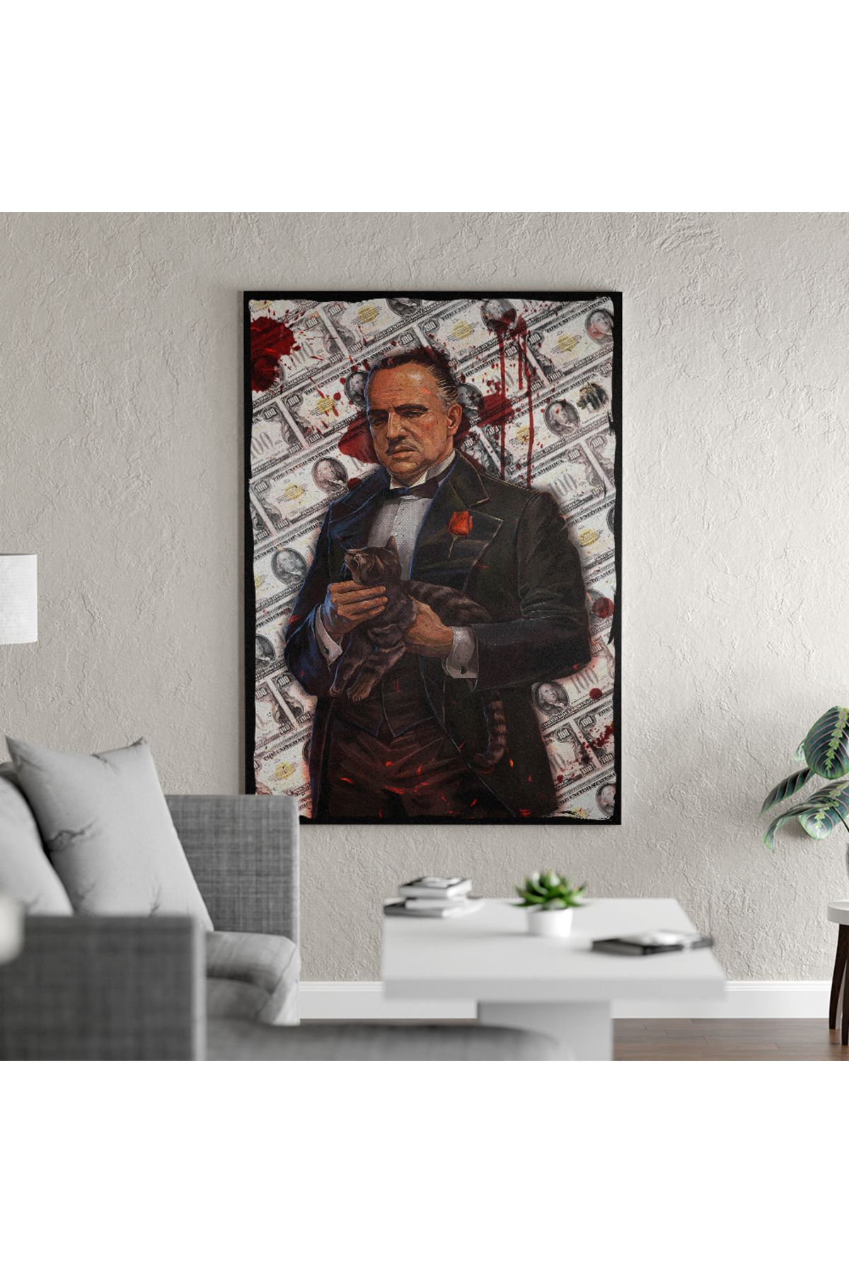 Yzc Store The Godfather Tablo | Vito Corleone Kanvas Tablo | Mafia Film İkonu Poster | Salon Dekoru