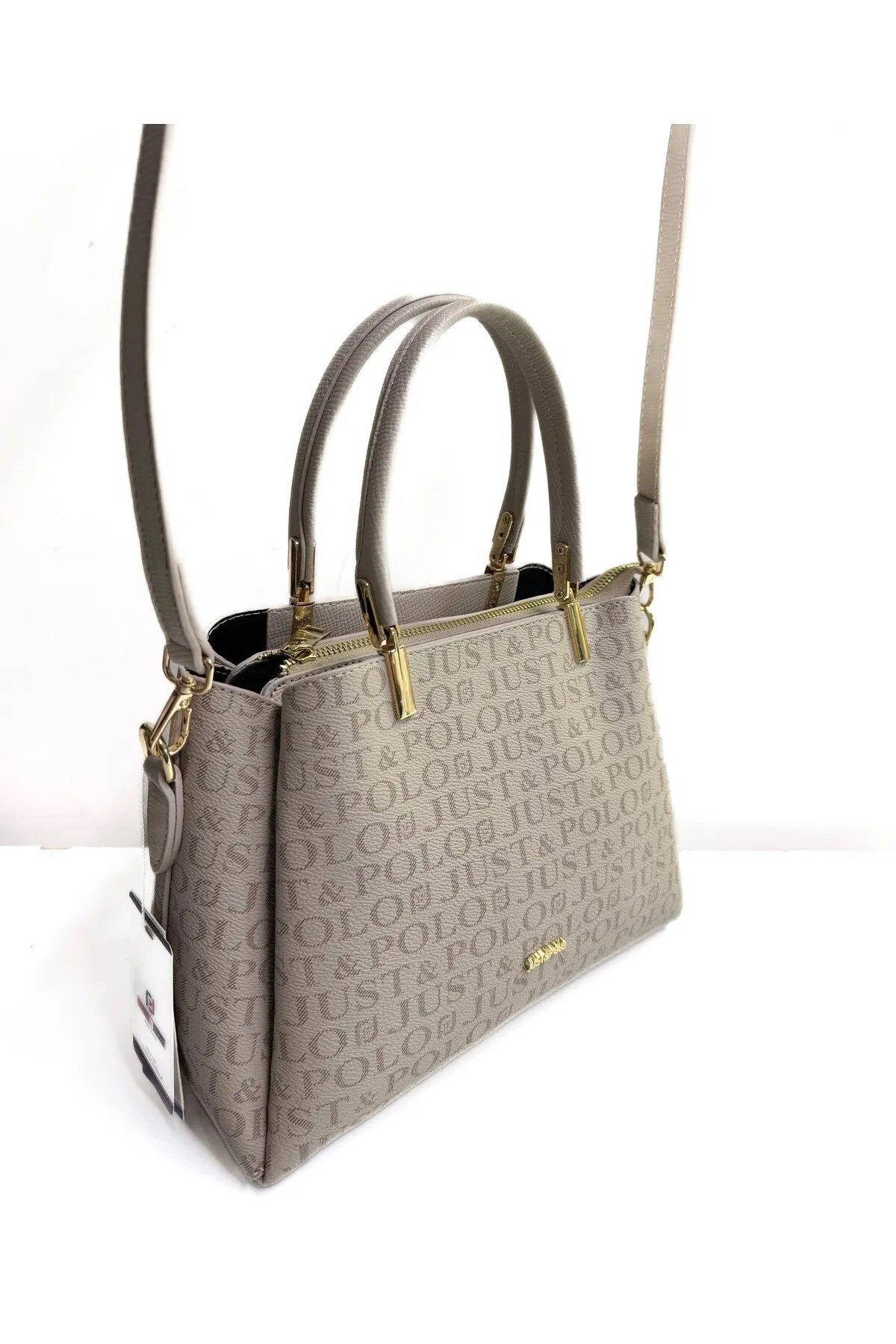 Just Polo JP2120 Kadın Monogram Baskılı El ve Omuz Çantası OZT2120