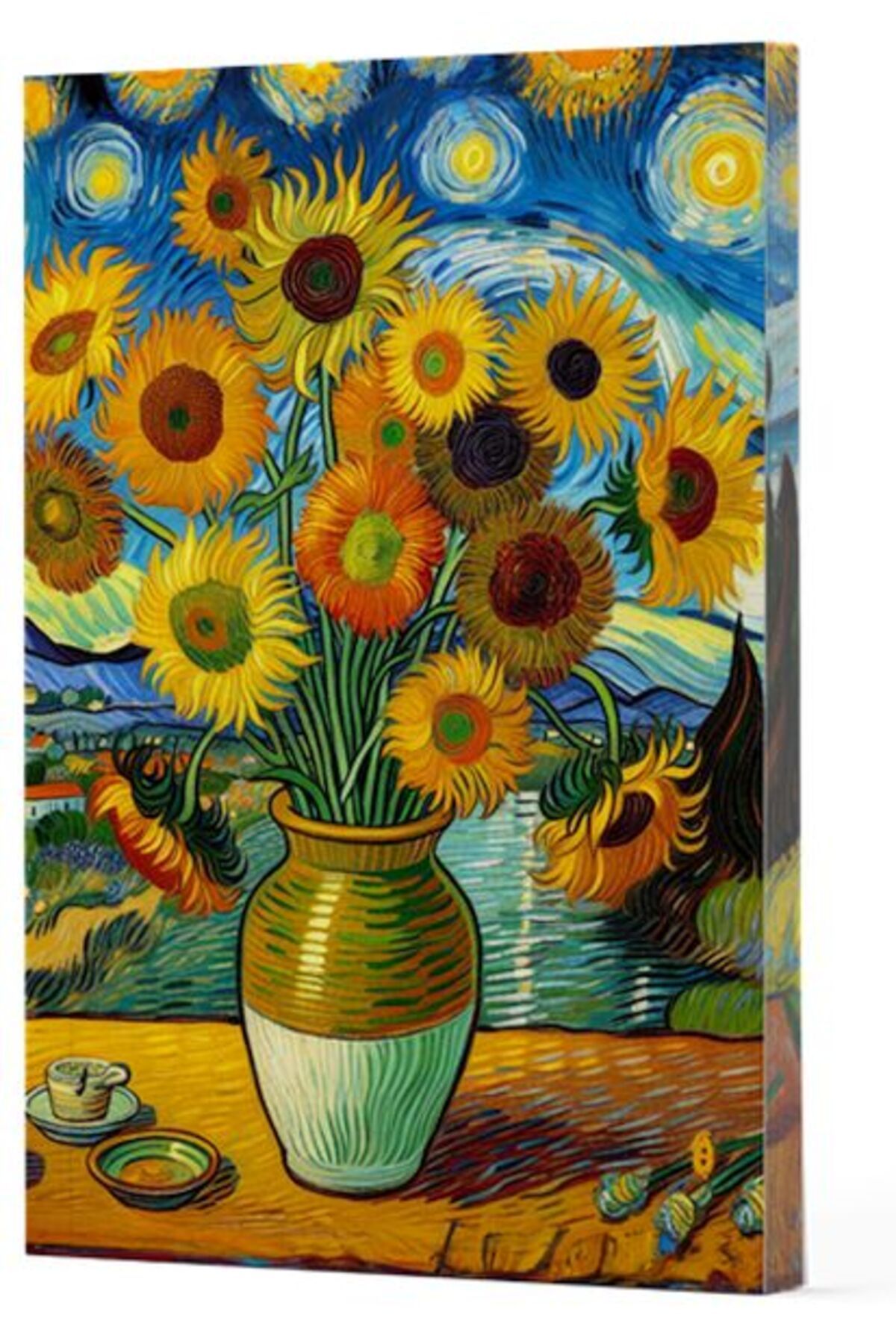 Destek Yayınları Van Gogh 10 Ayçiçekleri Çizgili Yan Boyamalı Defter