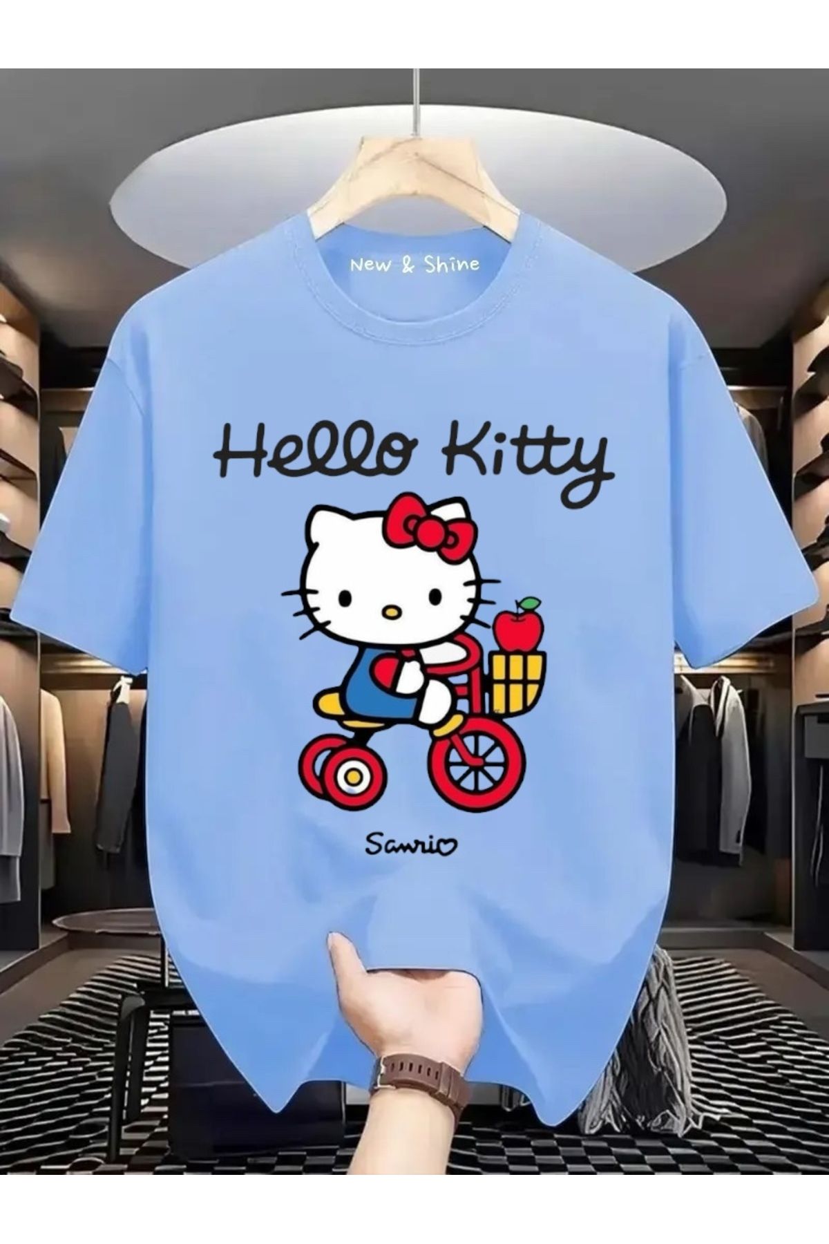 New Shine Hello Kitty Baskılı Oversize T-Shirt
