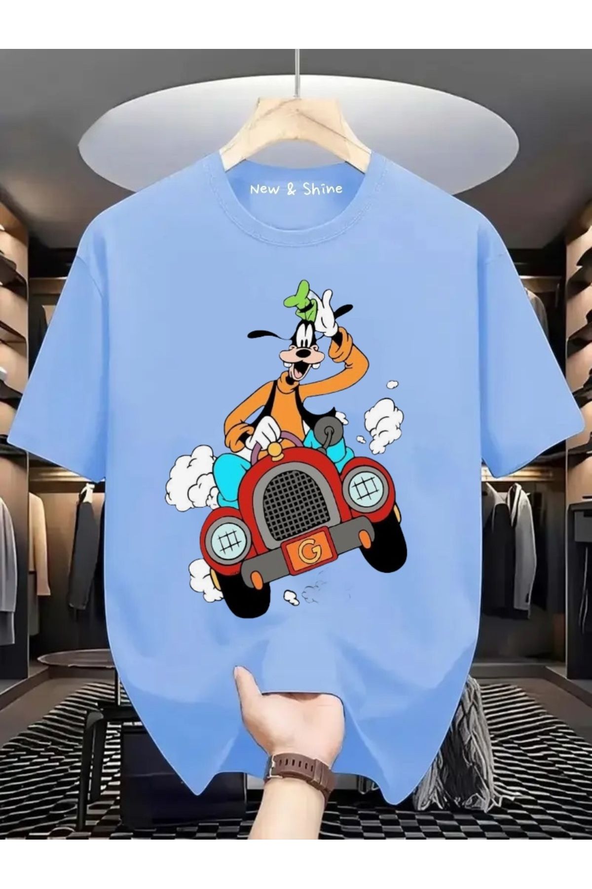 New Shine Goofy Baskılı Büyük Beden Oversize T-Shirt