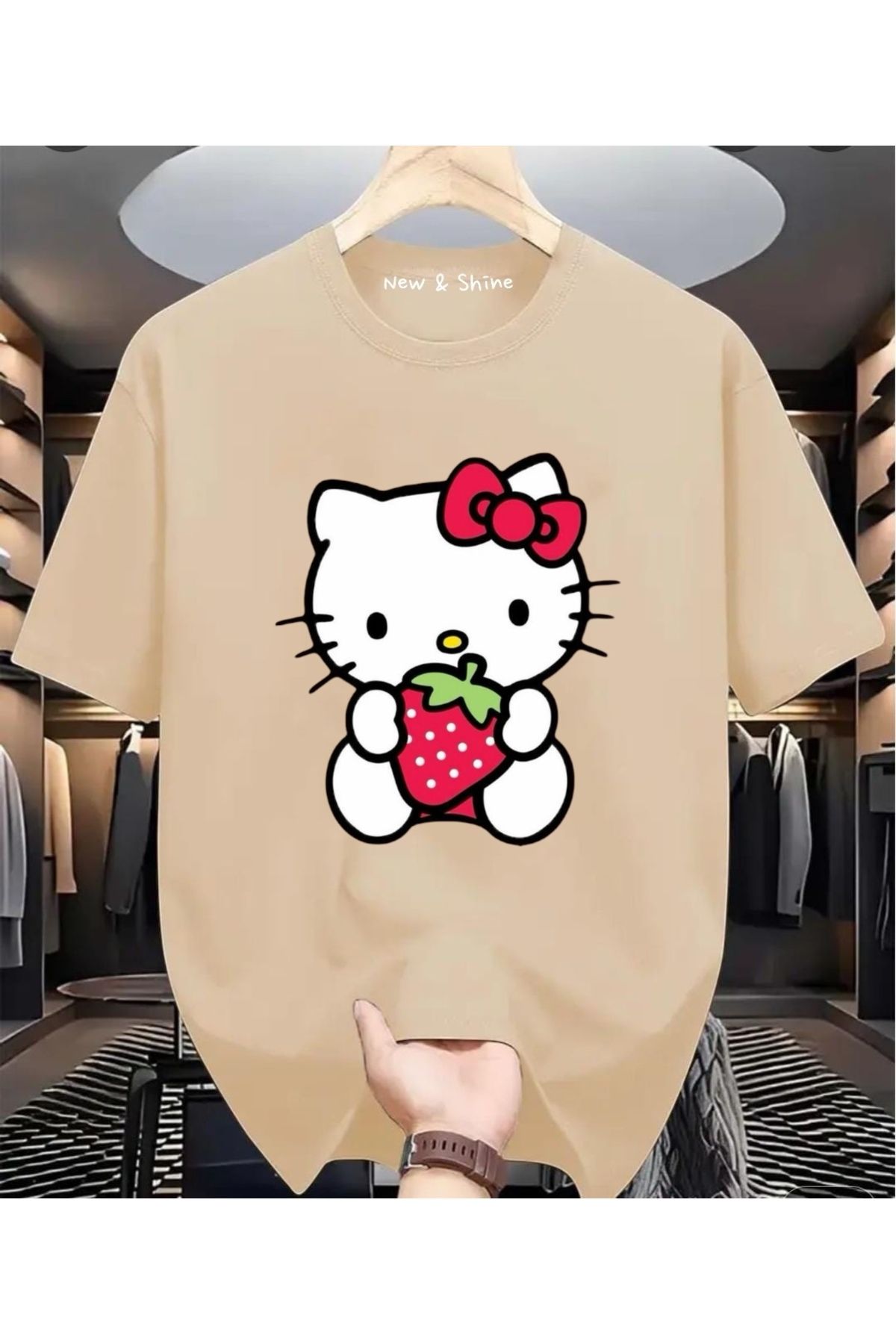 New Shine Hello Kitty Baskılı Oversize T-Shirt