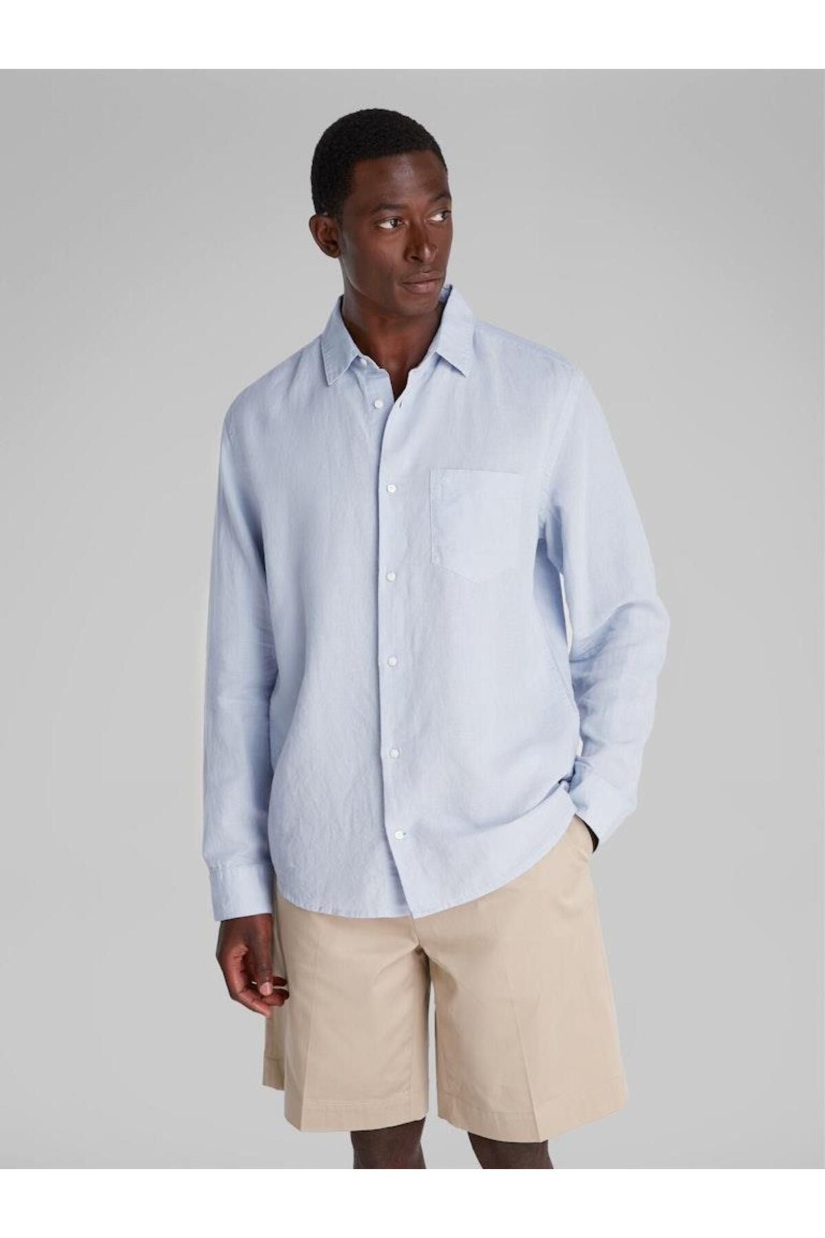 Calvin Klein Erkek LINEN COTTON REGULAR L/S SHIRT Gömlek