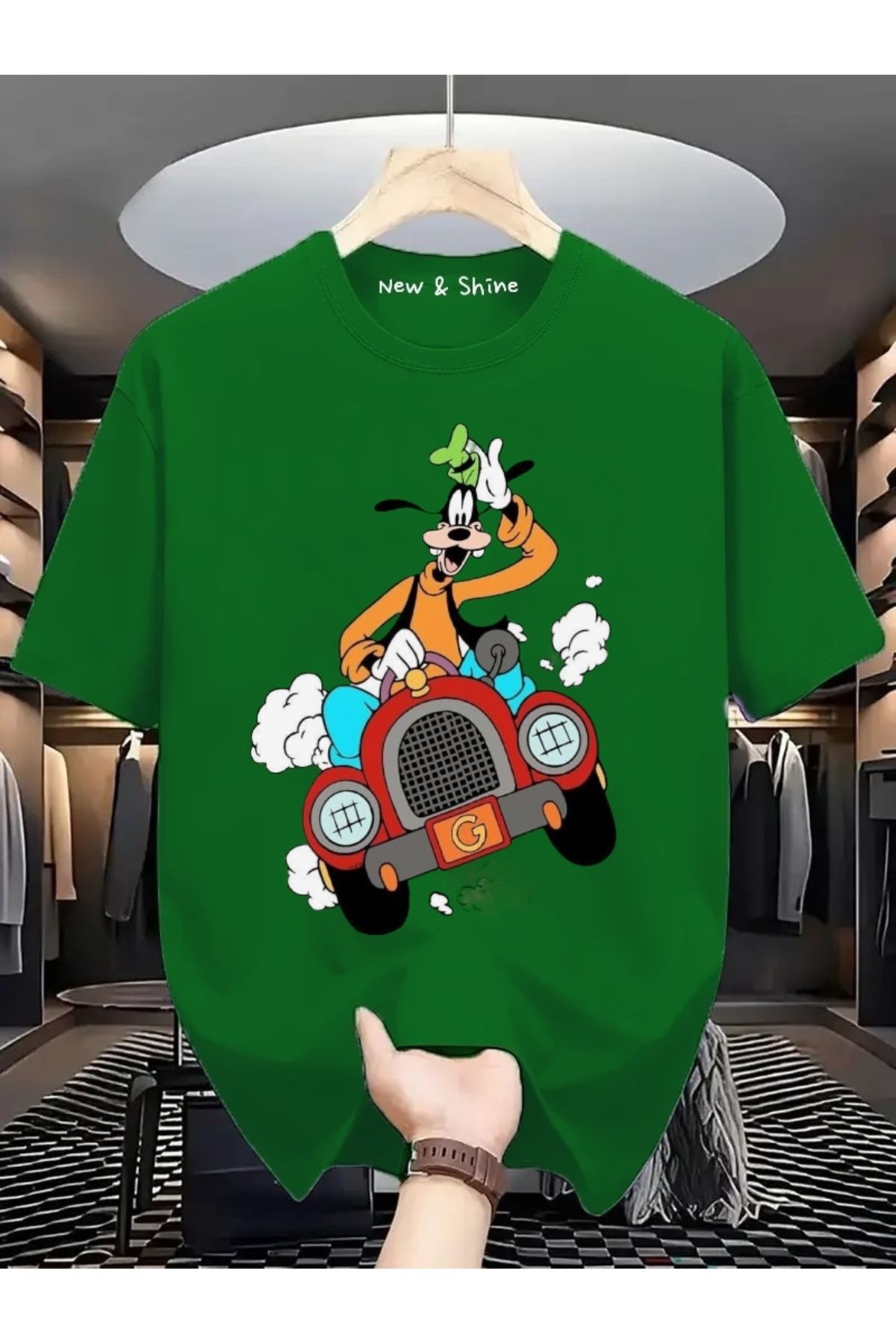 New Shine Goofy Baskılı Oversize T-Shirt