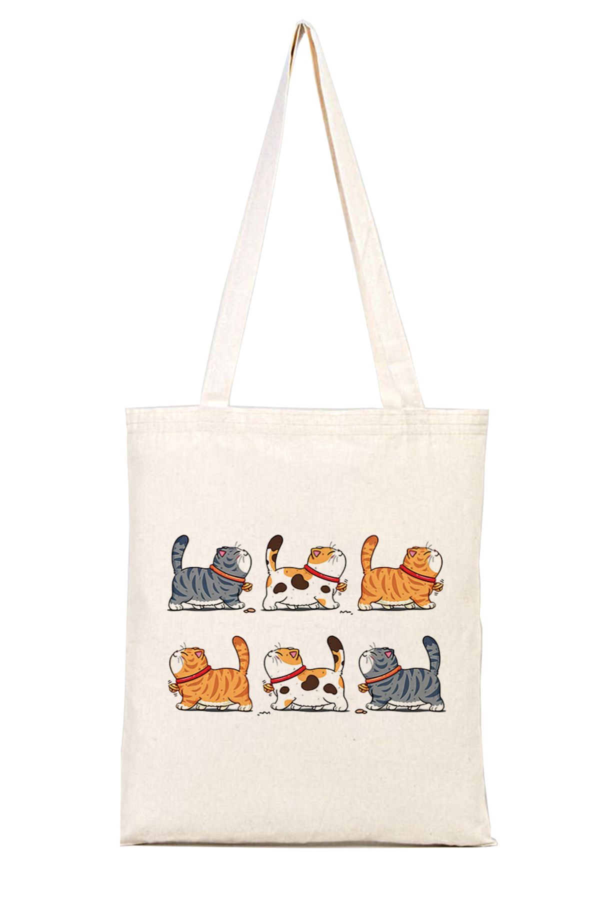 iyi fikirler Kedi Desenli Bez Omuz Çantası