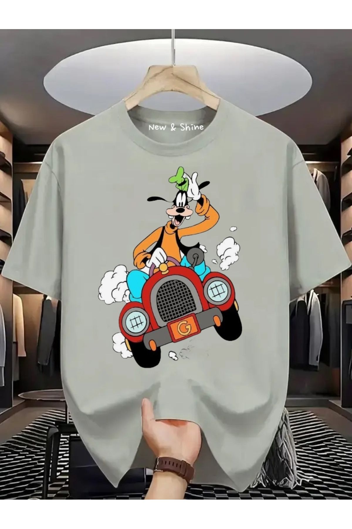 New Shine Goofy Baskılı Büyük Beden Oversize T-Shirt