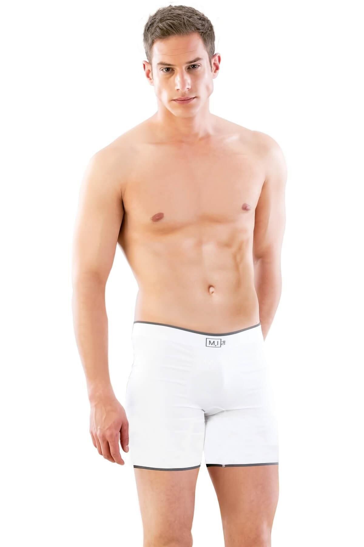 Emay Korse BEYAZ MI Emay 2108 Seamless uzun Erkek Boxer