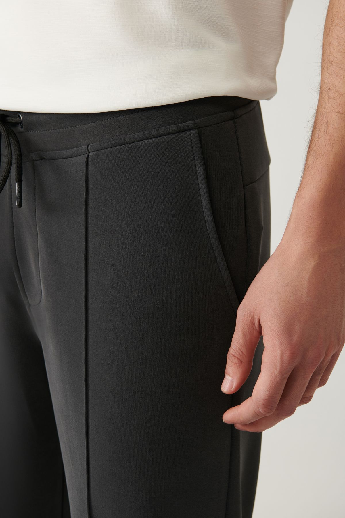 Avva-Ανδρικό φούτερ Anthracite Soft Touch με ραβδώσεις A41y3400 6
