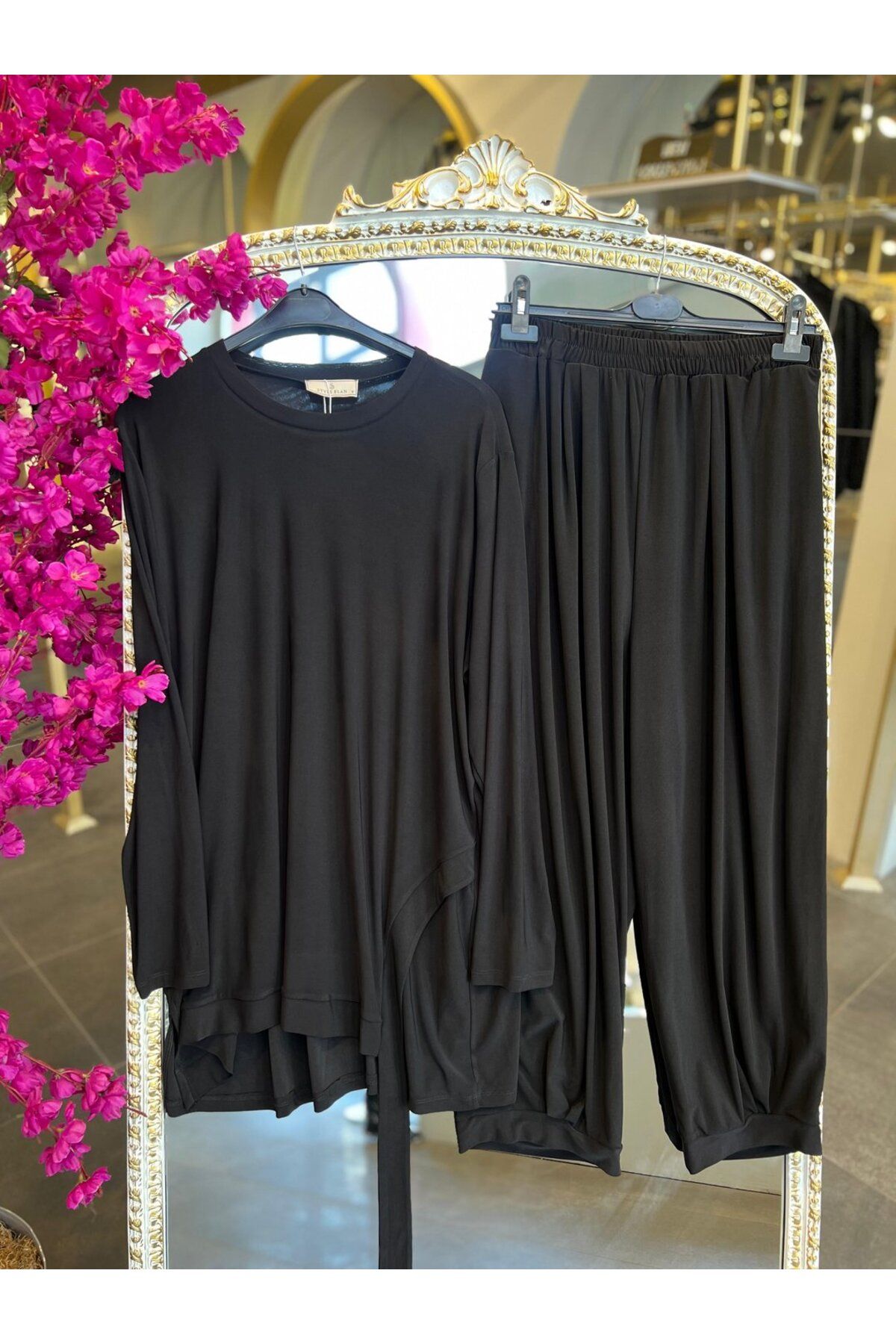 SERAP ESER EXCLUSIVE STYLE ELAN- SİYAH BUZİ ŞALVAR TAKIM