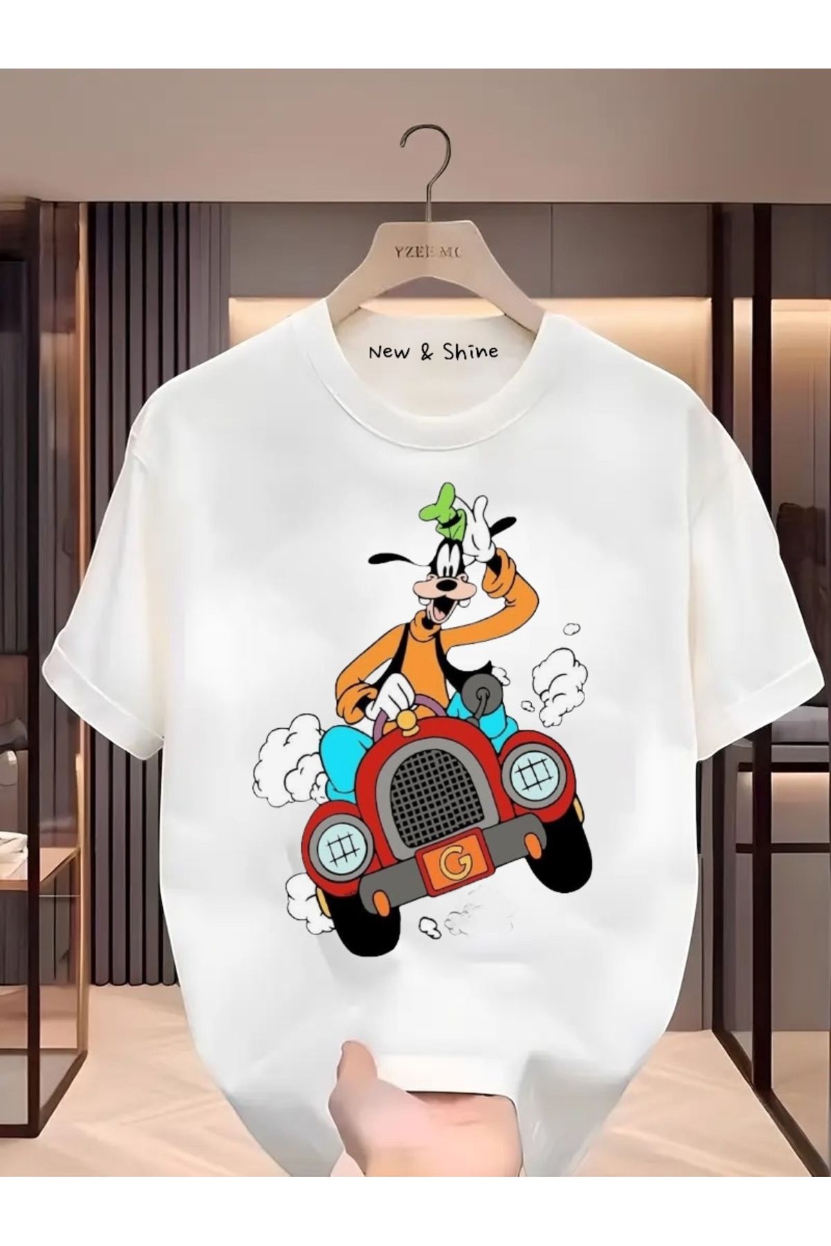 New Shine Goofy Baskılı Büyük Beden Oversize T-Shirt