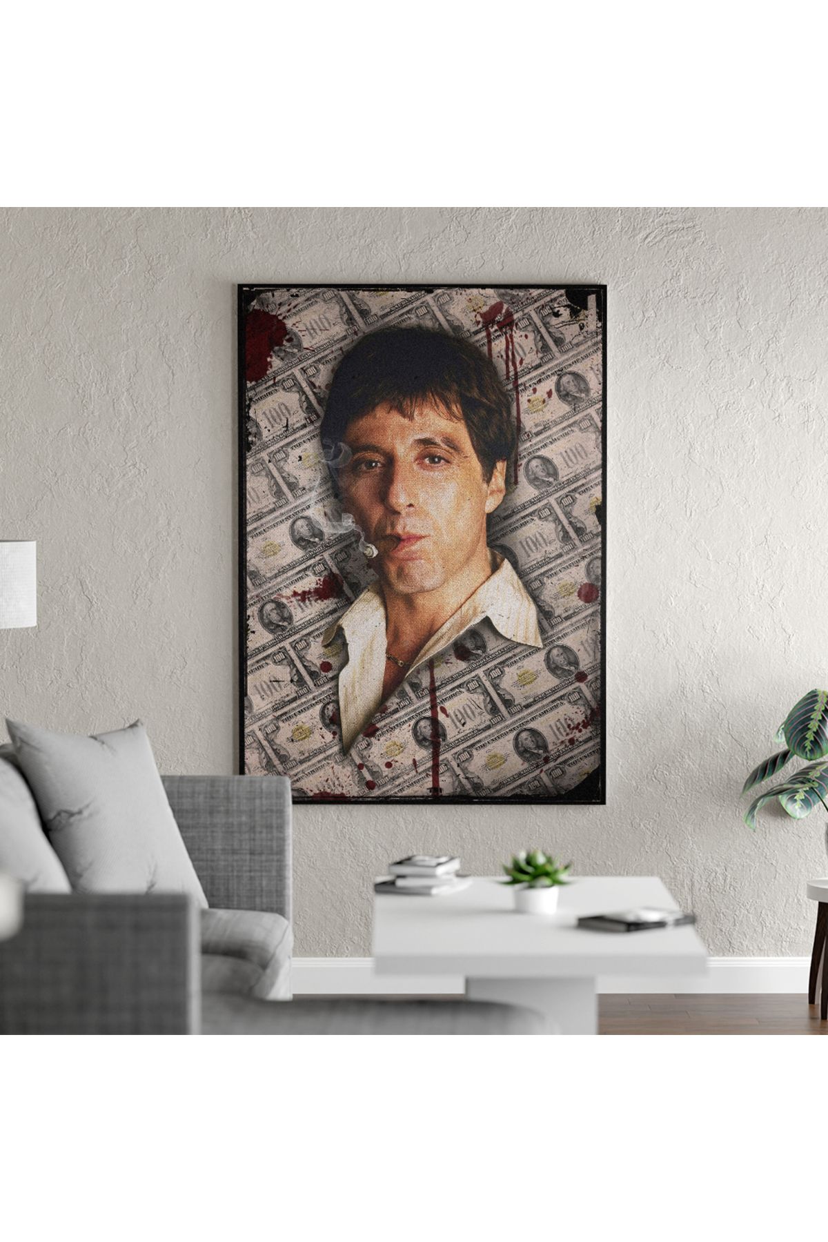 Yzc Store Scarface Tablo | Tony Montana Kanvas Tablo | Al Pacino Tablo | Dolar Tablosu