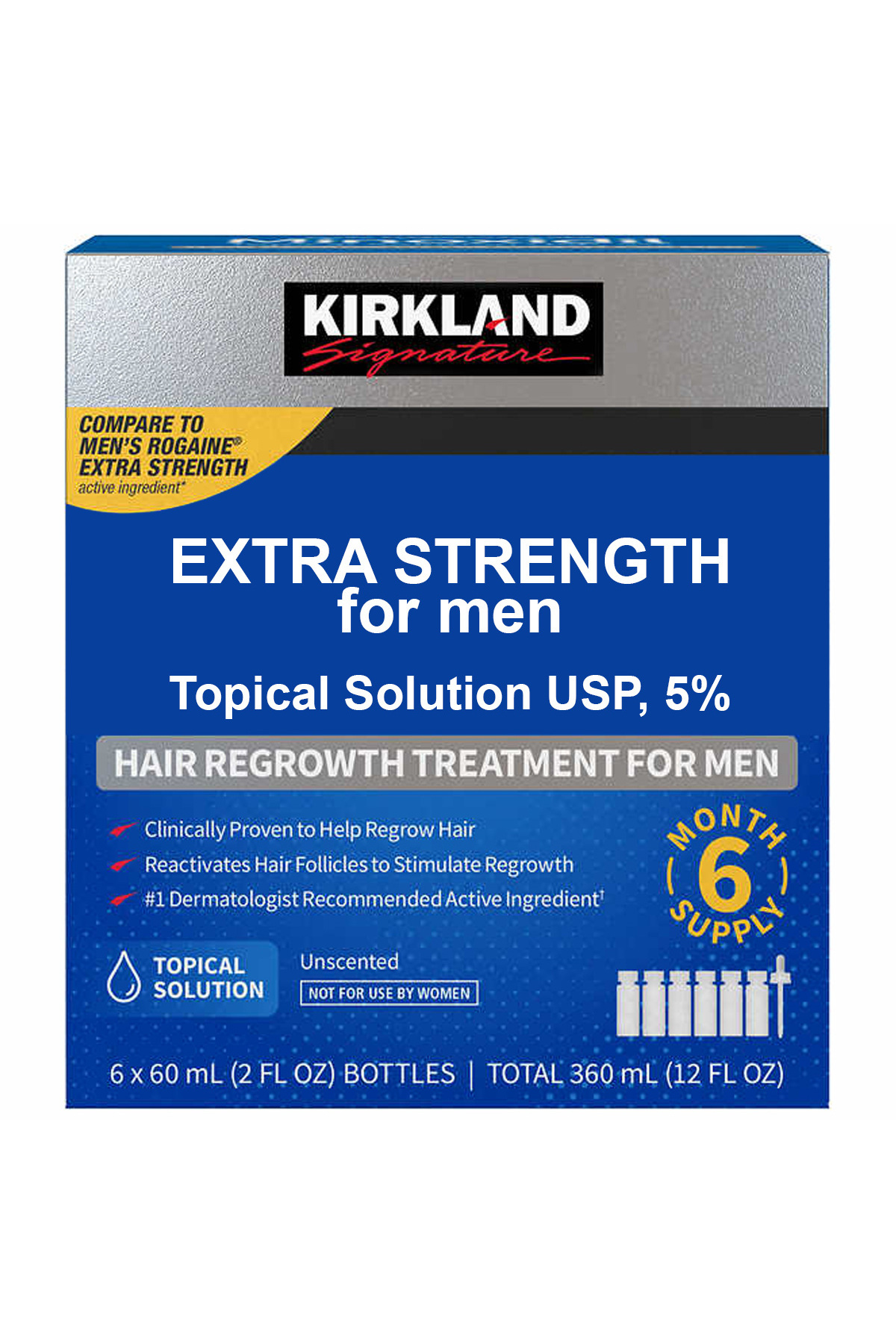 Kirkland Signature-Kirkland Hair and Beard Growth Stimulation Solution Set, Pipette Included, 6x 60ml 1