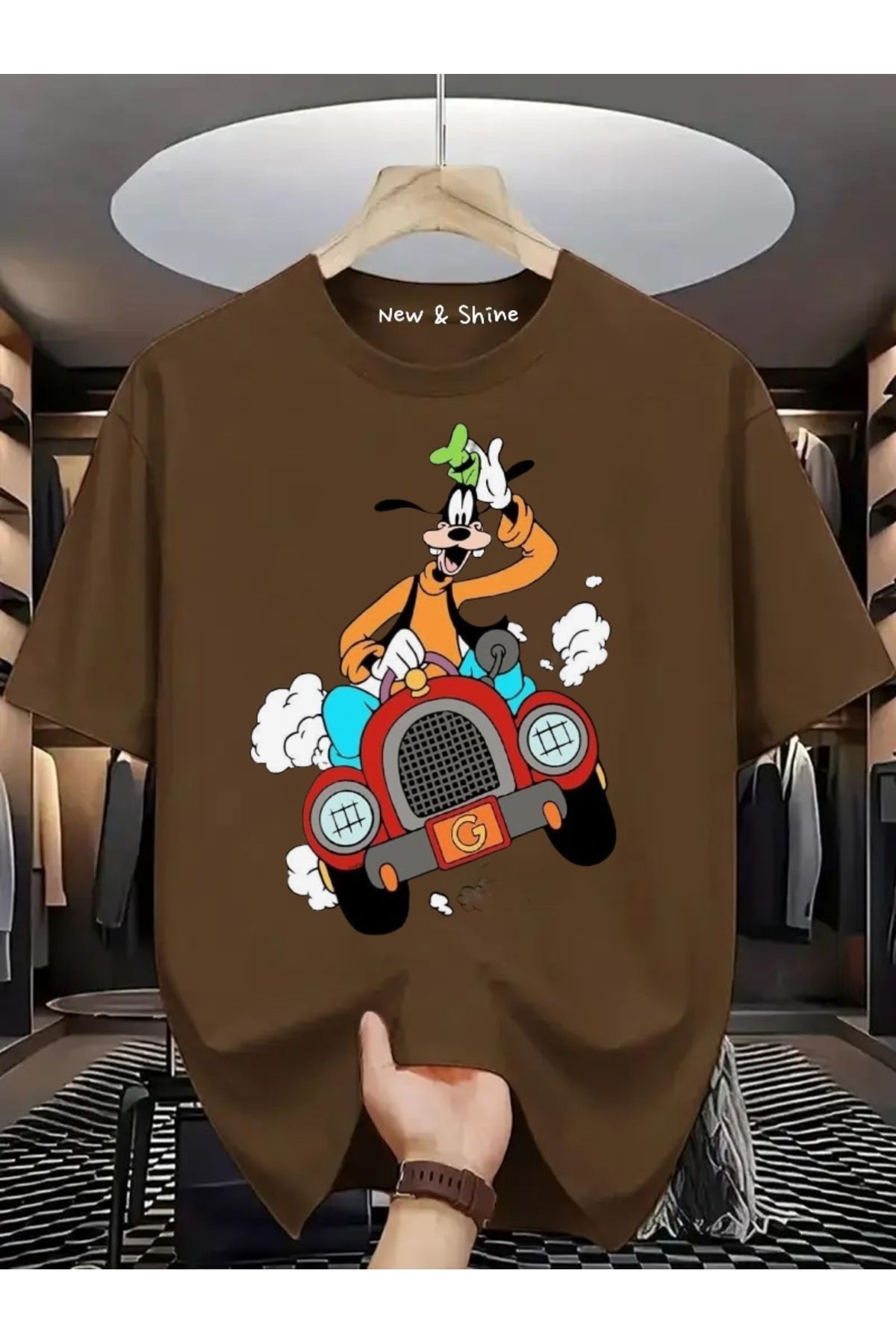 New Shine Goofy Baskılı Oversize T-Shirt