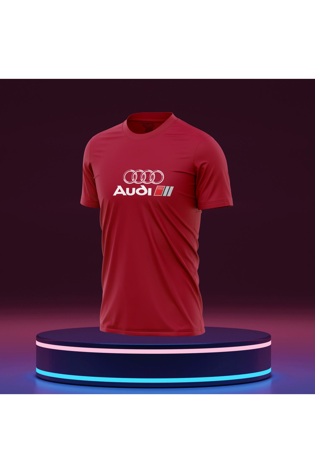 Bulvar Lee Erkek Sıfır Yaka Audi Baskılı Yazlık T-Shirt