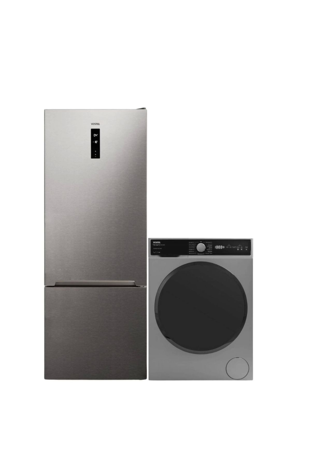 Vestel 2'li Inoks Beyaz Eşya Seti (CMI 108242 G ÇAMAŞIR NFK52112 EX BUZDOLABI)