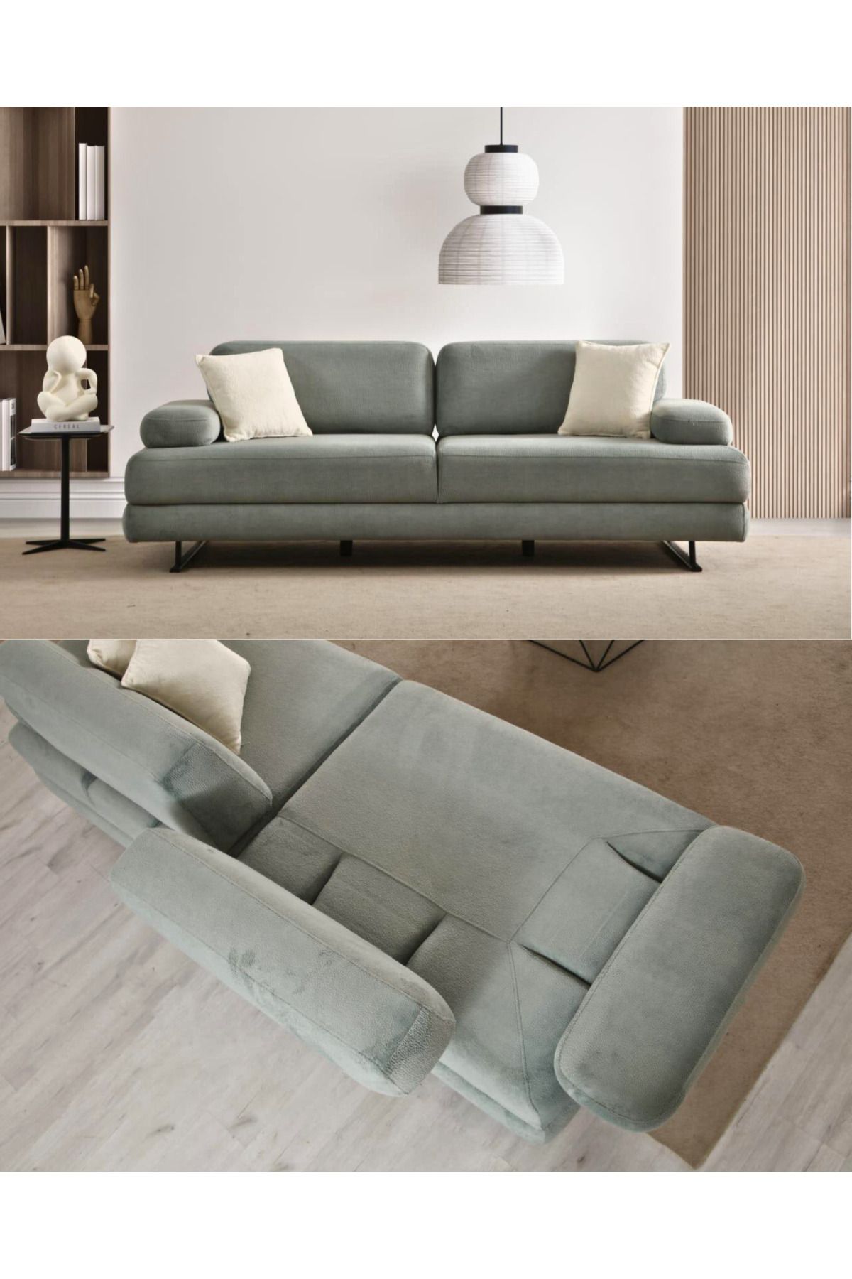 Velura Home & Living Neon Koltuk Takımı & Sırt Mekanizmalı Kanepe (3+1) - Yeşil