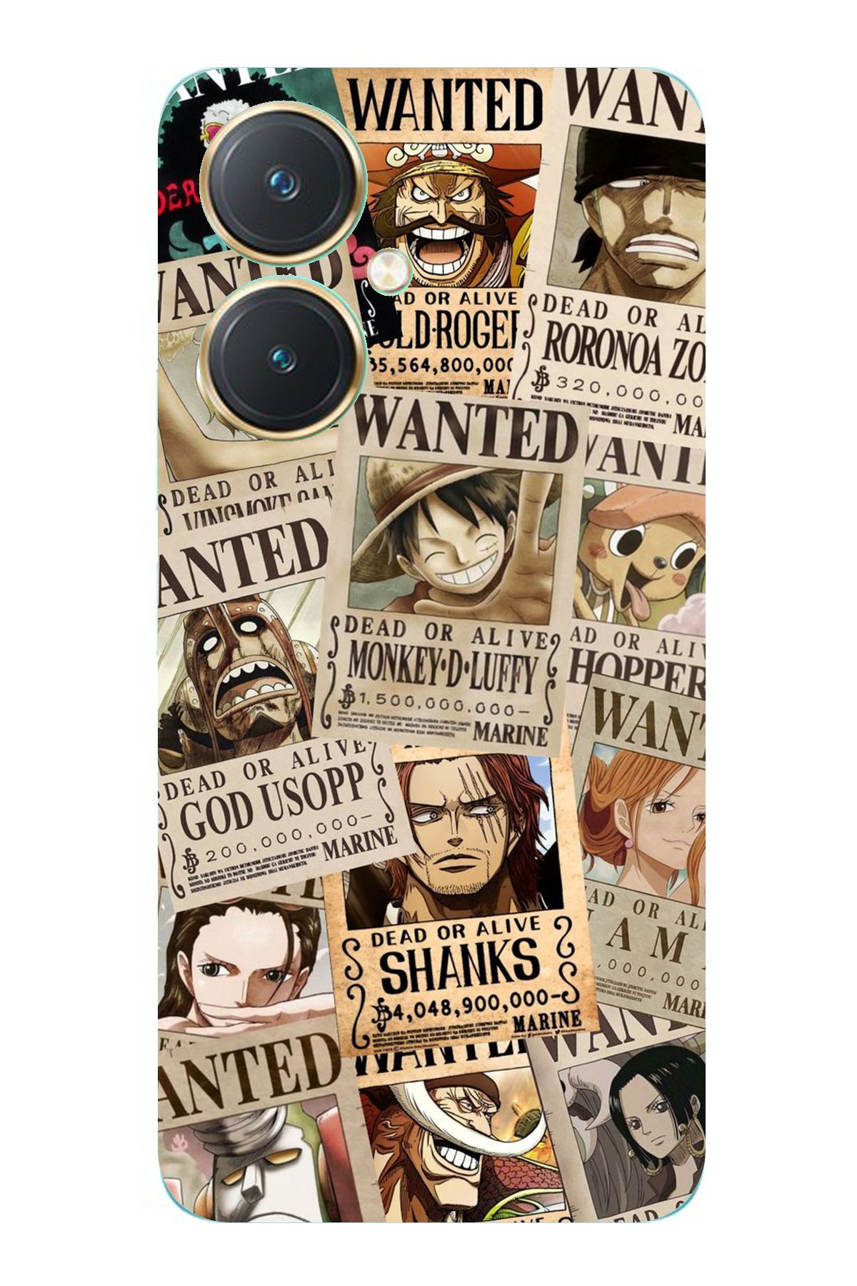 TechTree Vivo Y27 Uyumlu One Piece Gazete Tasarımlı Şeffaf Silikon Kılıf