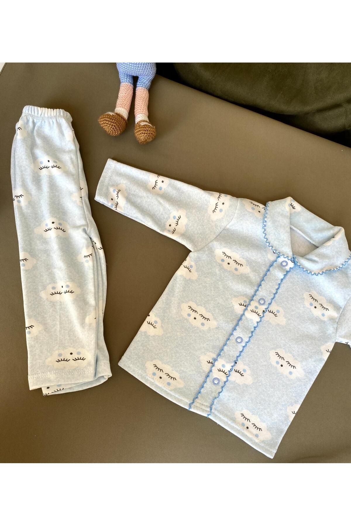 ARAF WEAR Bebek Yenidogan Çocuk Kiz Erkek Pamuklu Oyali Pijama Takımı Hediyelik 2'li