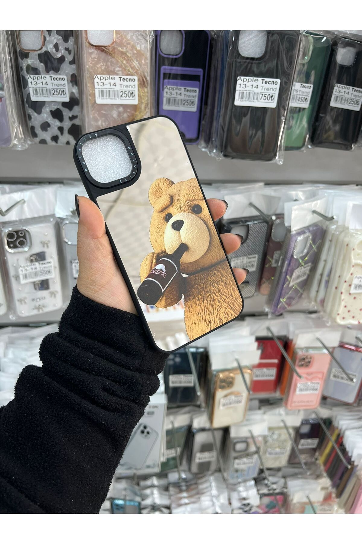 TECNOTREND Apple İphone 14 Plus desenli aynalı silikon kılıf
