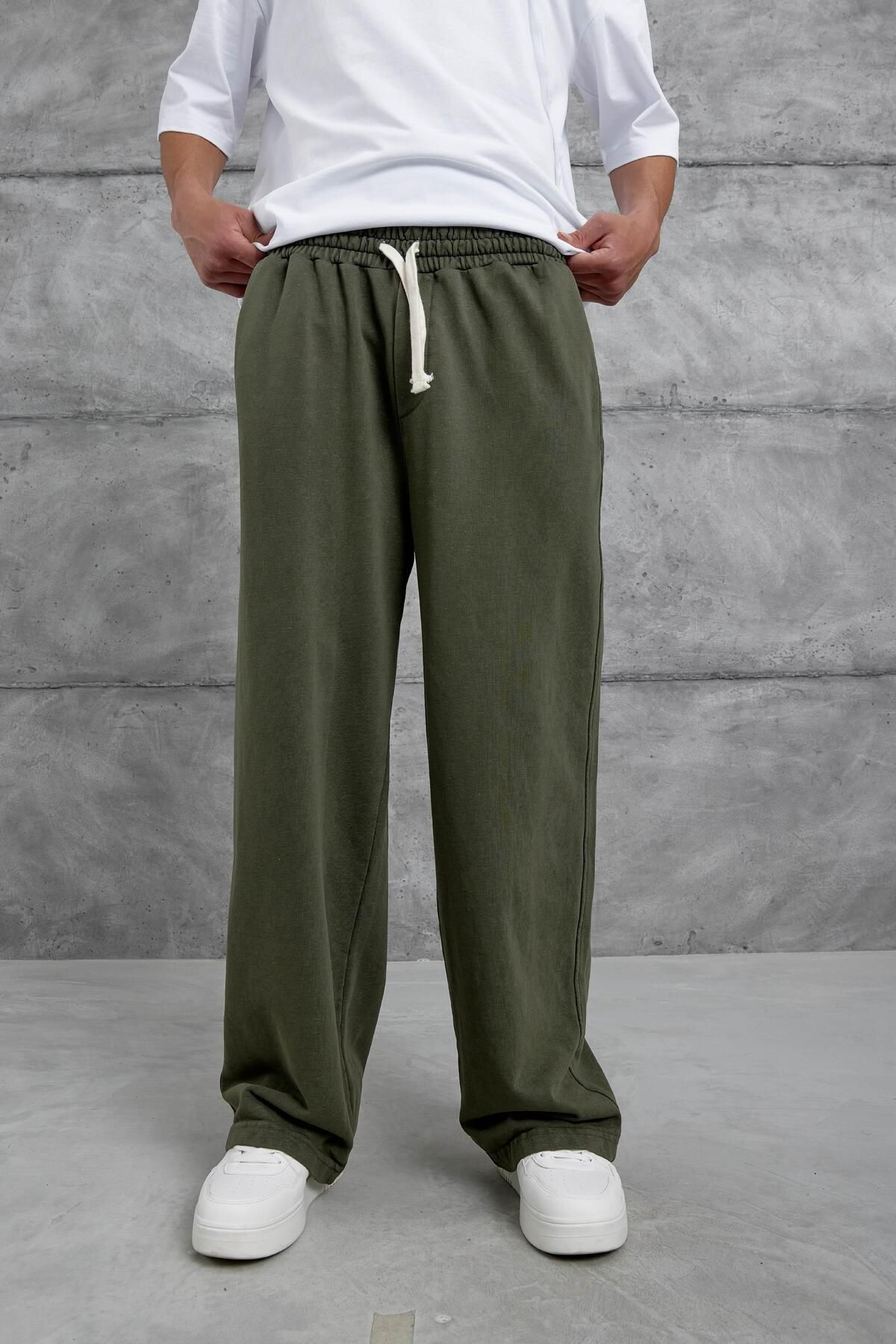 NOMARC-Khaki Washed Basic Baggy Tracksuit 6