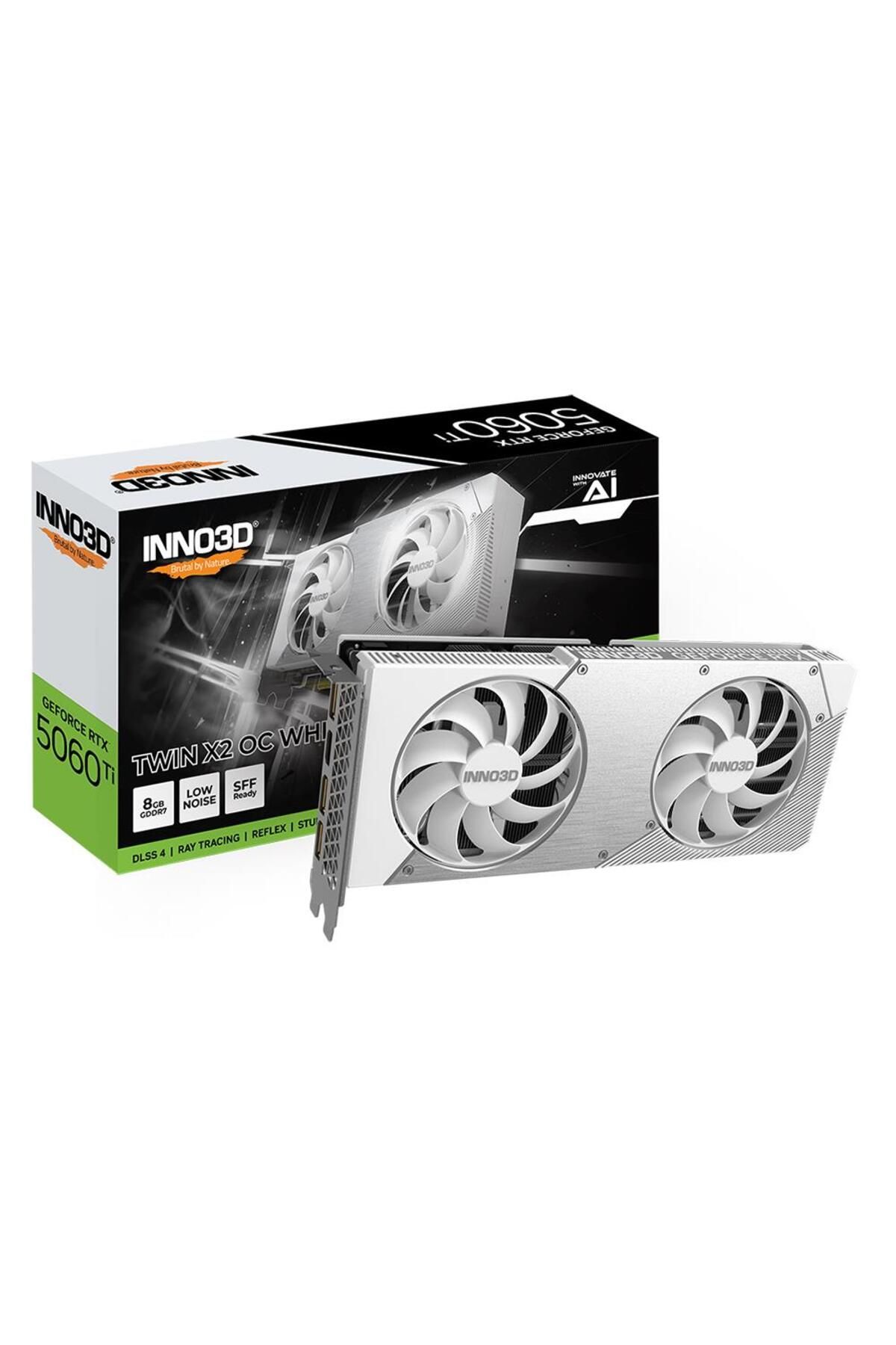 INNO3D GeForce RTX5060Ti 8GB Twin X2 OC White 128Bit GDDR7 Ekran Kartı N506T2-08D7X-193075W