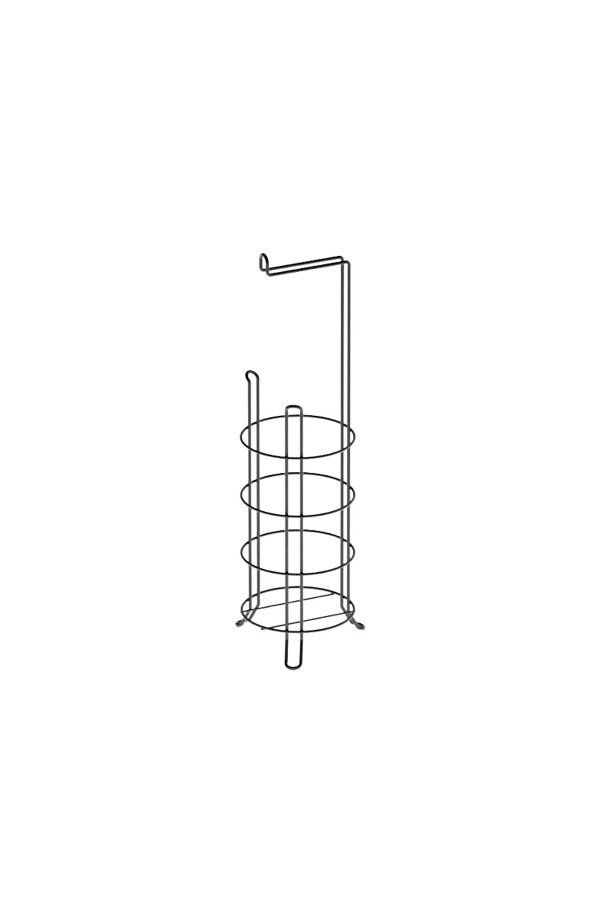 flores Suport Din Metal, Inalt, Pentru Hartie Igienica, Negru Mat, Sb061b, 560 Mm - One Size
