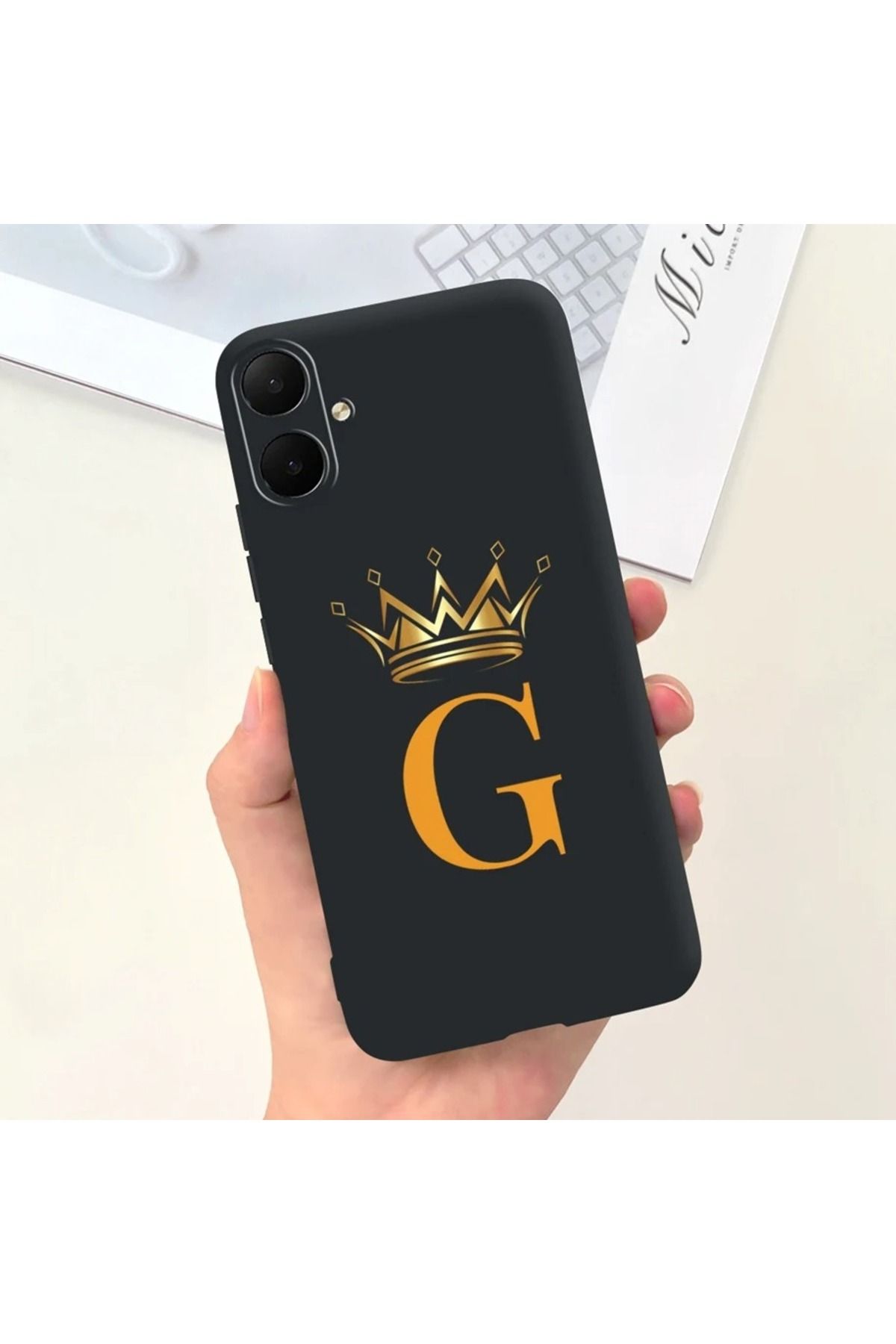 Rotaks Omix X3 Uyumlu Harfli Taç Baskılı Kişiye Özel Silikon Telefon Kılıfı - G
