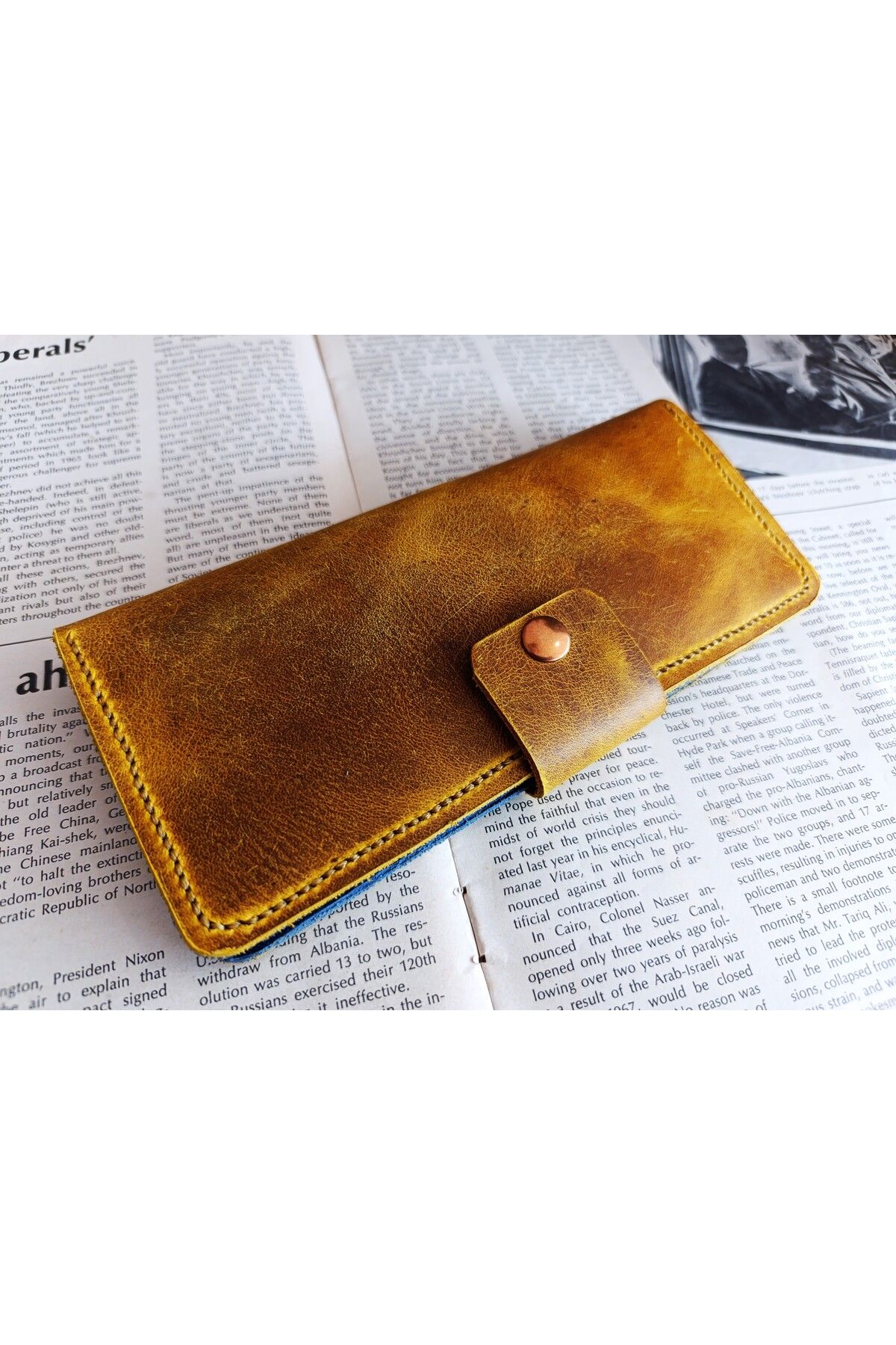 Mahfuz Kesimden Dikime Tamamen El Emeği Gerçek Deri Cüzdan 12 Kart 2 Banknot Alanı (19.4cm*8,5cm) PLN3