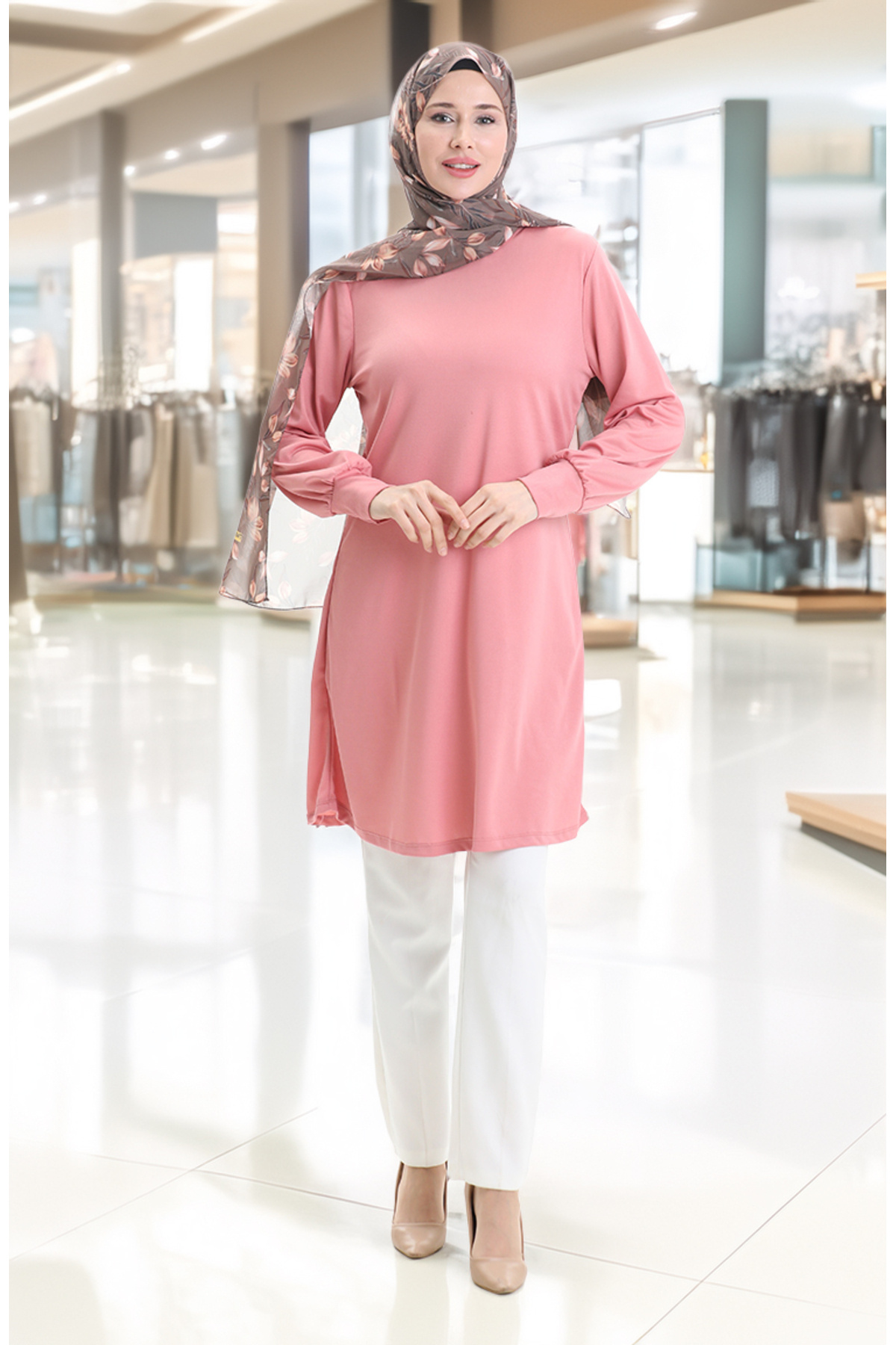 sefamerve-Basic Tunic 1120-03 Dusty Rose 3