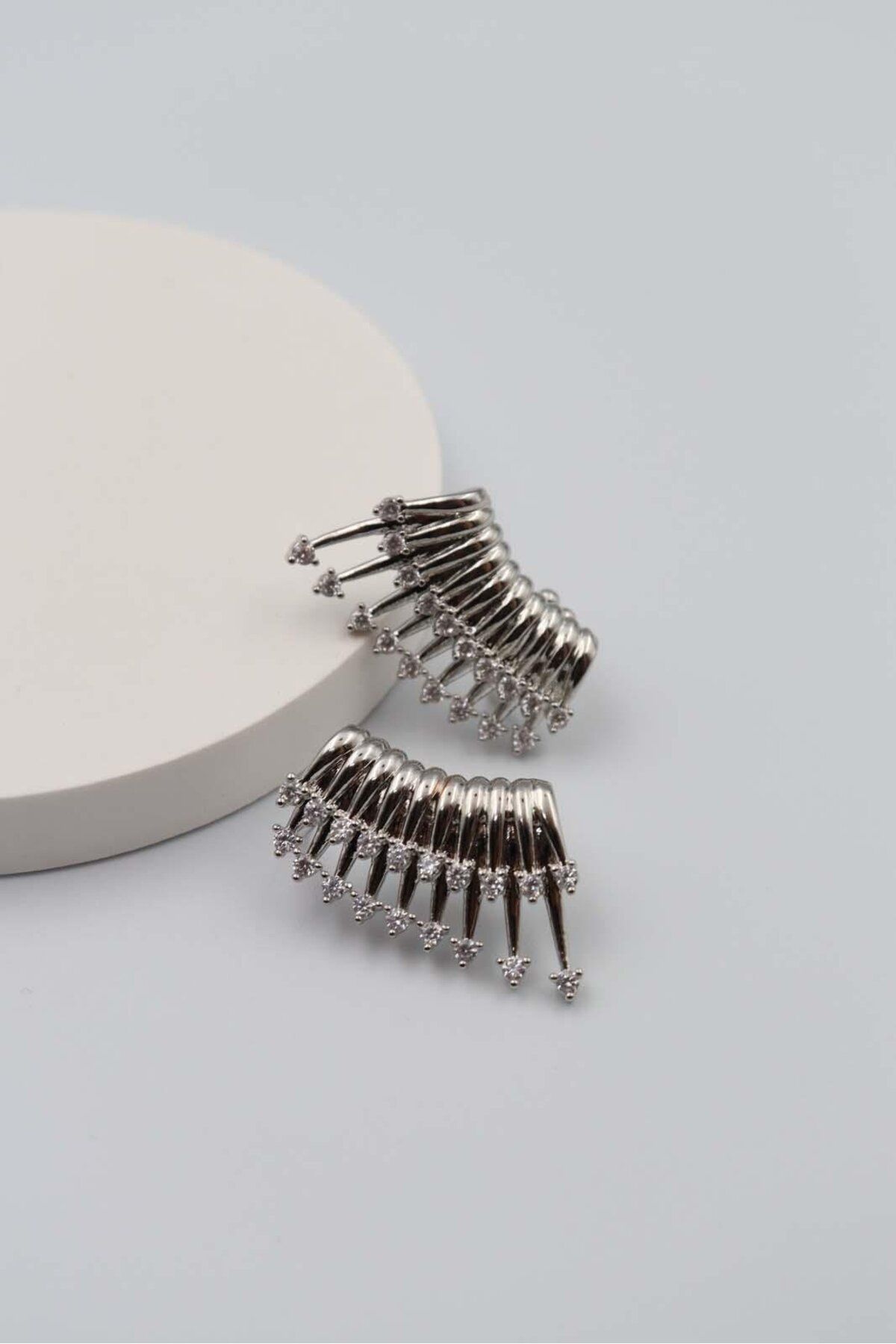 BY CANSU ACCESSORİES Castello Silver Küpe